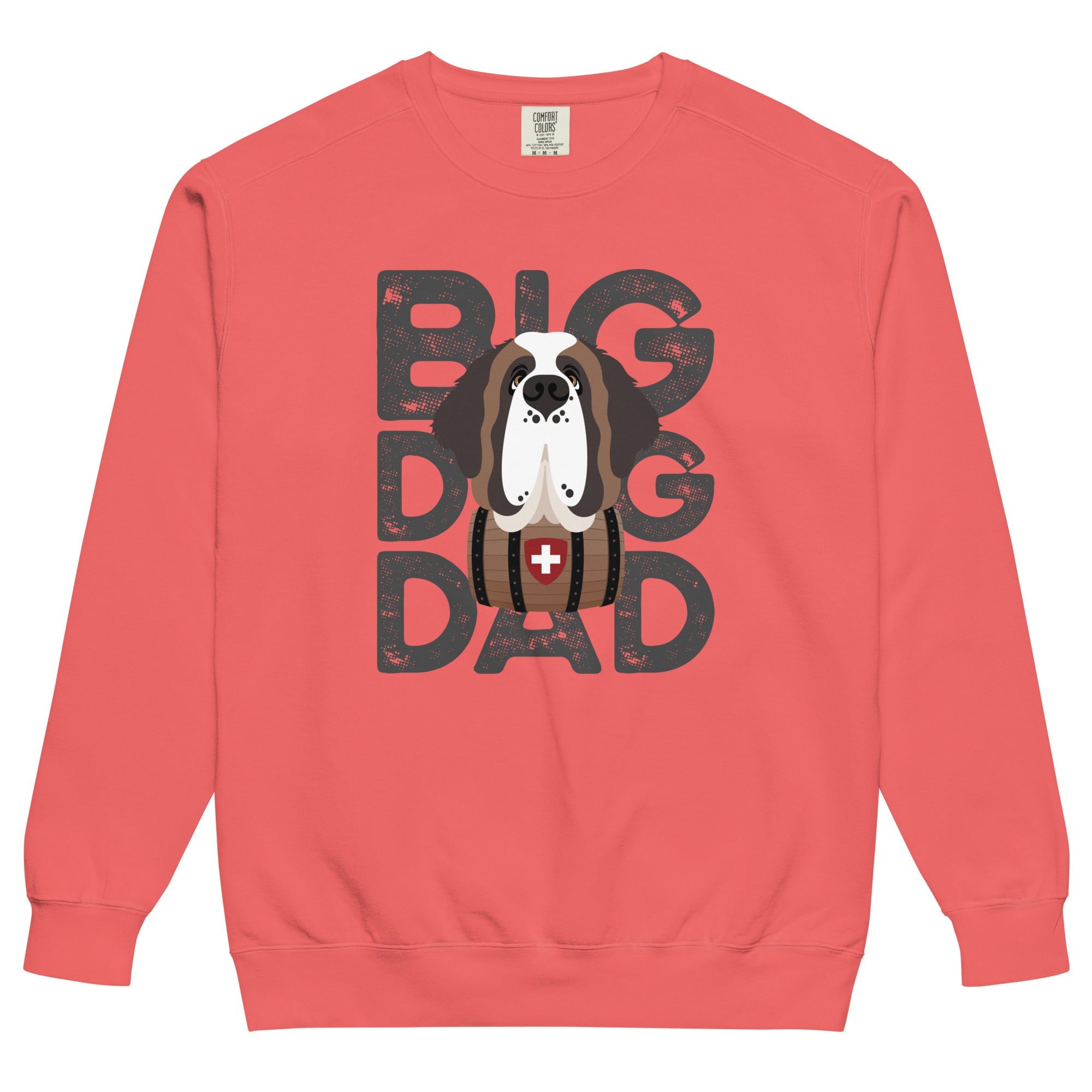 Big Dog Dad Saint Bernard Barrel Comfort Colors® Sweatshirt - Grey - Lucy + Norman