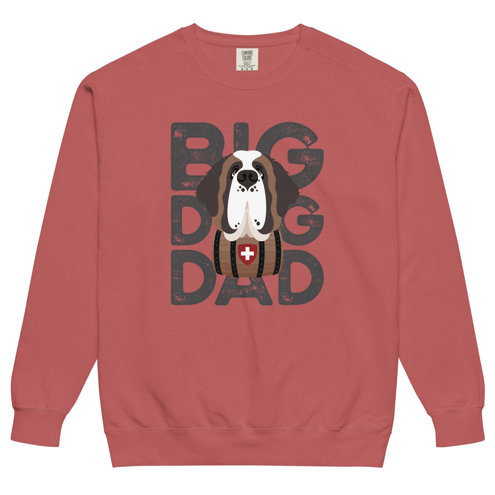 Big Dog Dad Saint Bernard Barrel Comfort Colors® Sweatshirt - Grey - Lucy + Norman