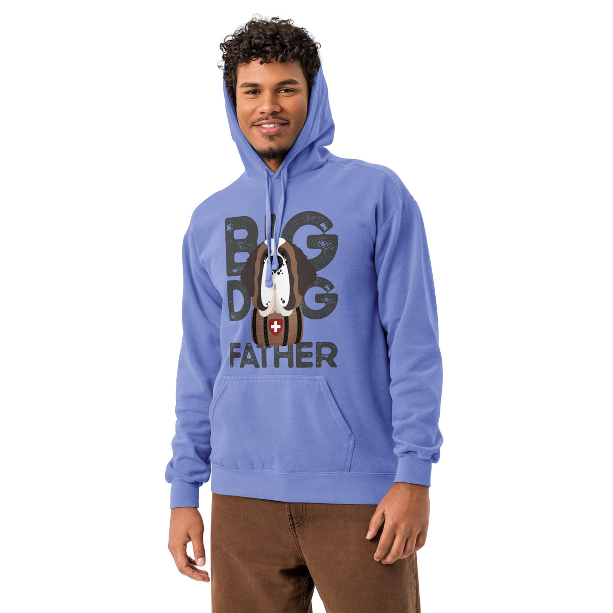 Big Dog Father Saint Bernard Comfort Colors® Hoodie - Lucy + Norman
