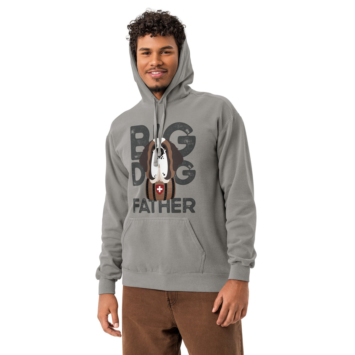 Big Dog Father Saint Bernard Comfort Colors® Hoodie - Lucy + Norman