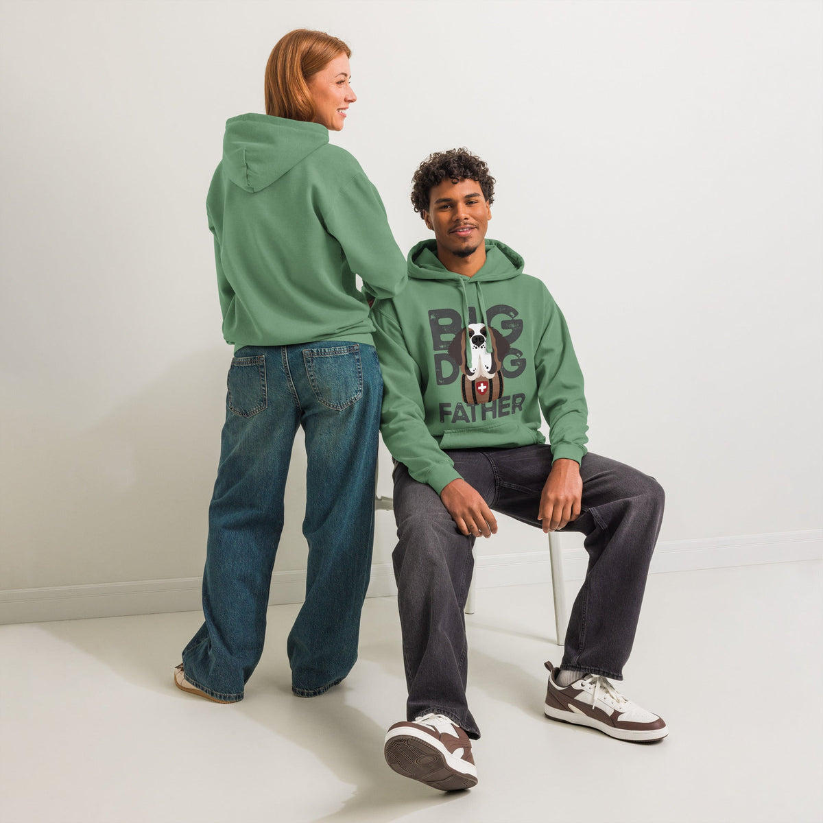 Big Dog Father Saint Bernard Comfort Colors® Hoodie - Lucy + Norman