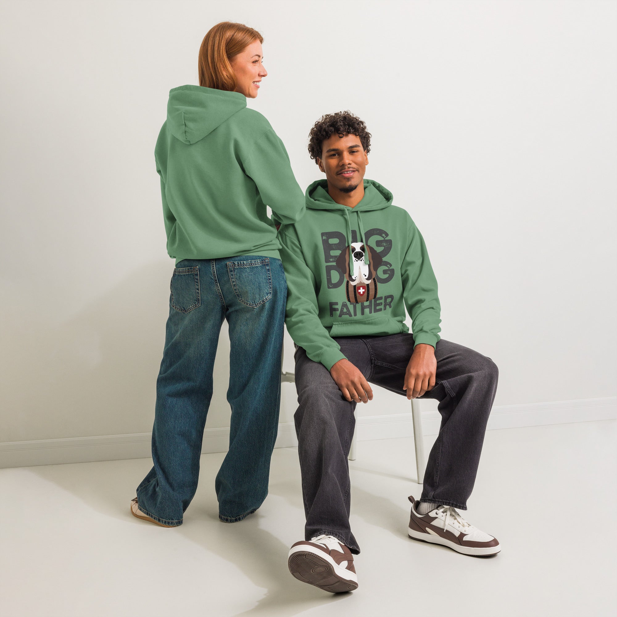 Big Dog Father Saint Bernard Comfort Colors® Hoodie - Lucy + Norman