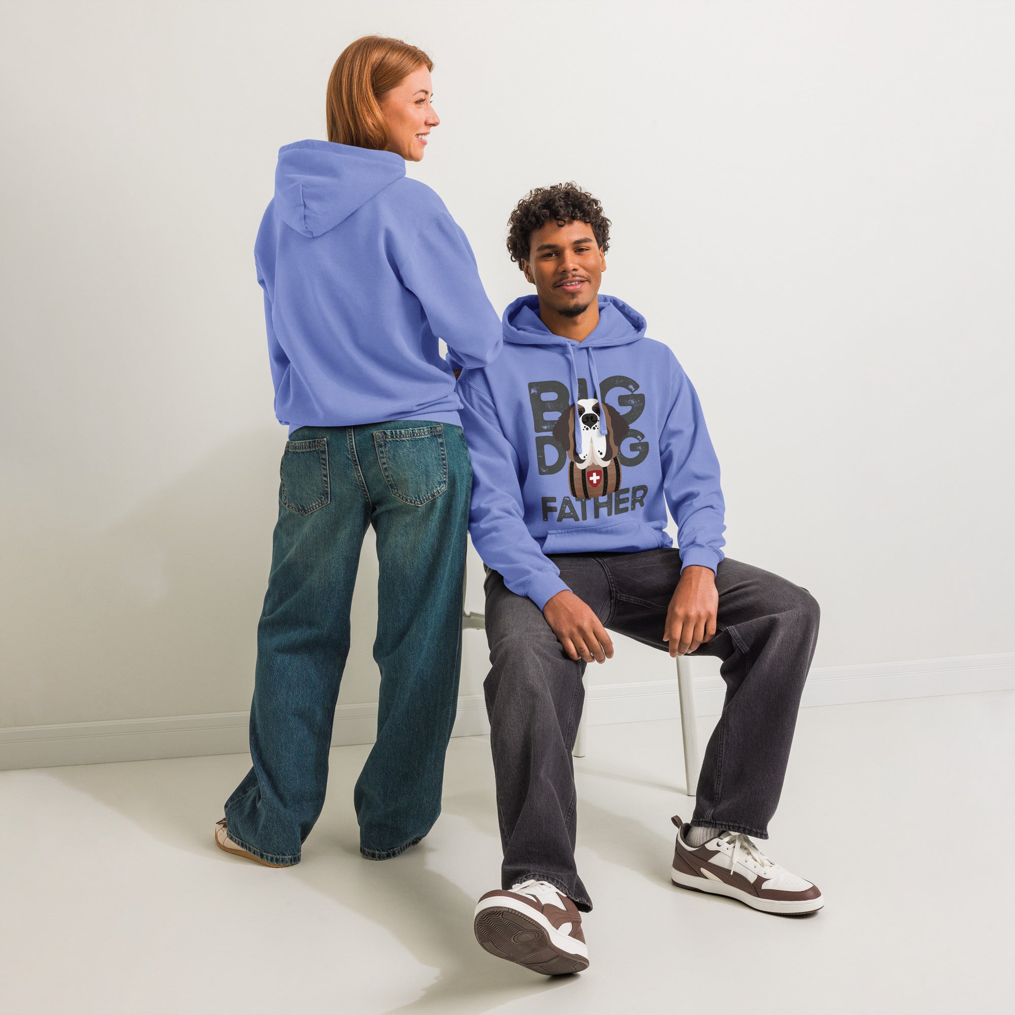 Big Dog Father Saint Bernard Comfort Colors® Hoodie - Lucy + Norman