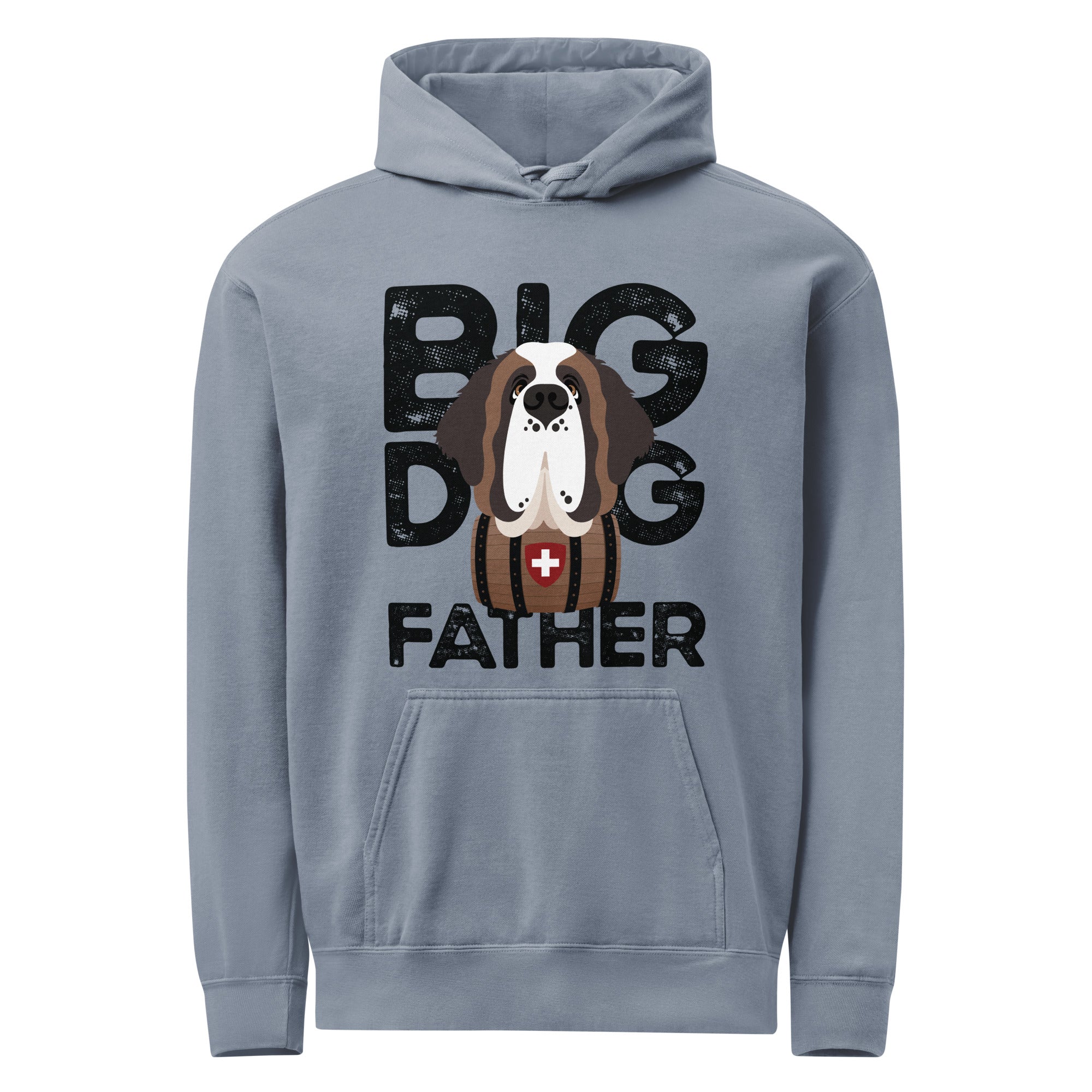 Big Dog Father Saint Bernard Comfort Colors® Hoodie - Black - Lucy + Norman