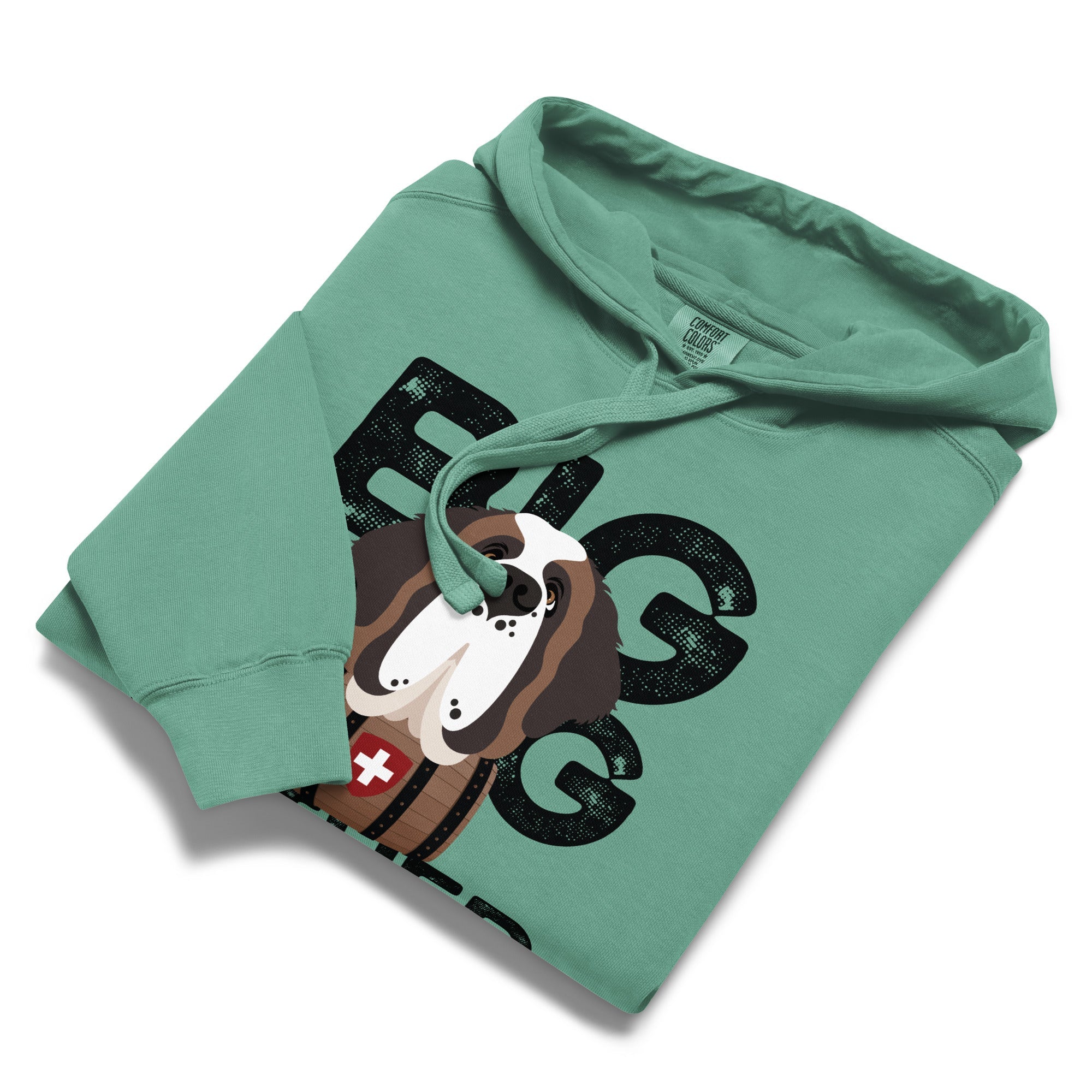 Big Dog Father Saint Bernard Comfort Colors® Hoodie - Black - Lucy + Norman