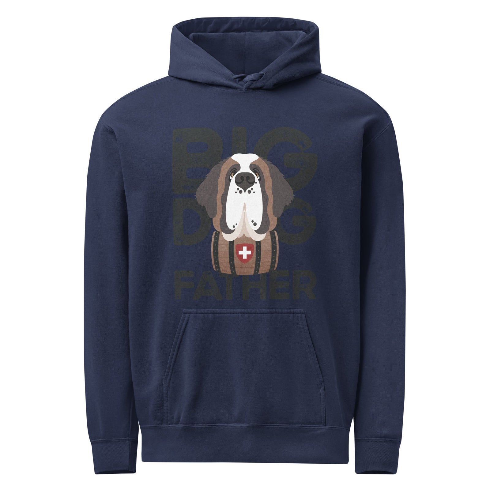 Big Dog Father Saint Bernard Comfort Colors® Hoodie - Black - Lucy + Norman