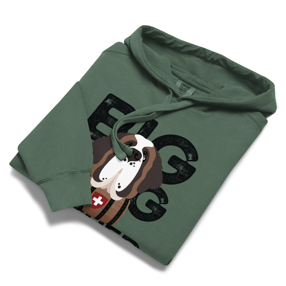 Big Dog Father Saint Bernard Comfort Colors® Hoodie - Black - Lucy + Norman