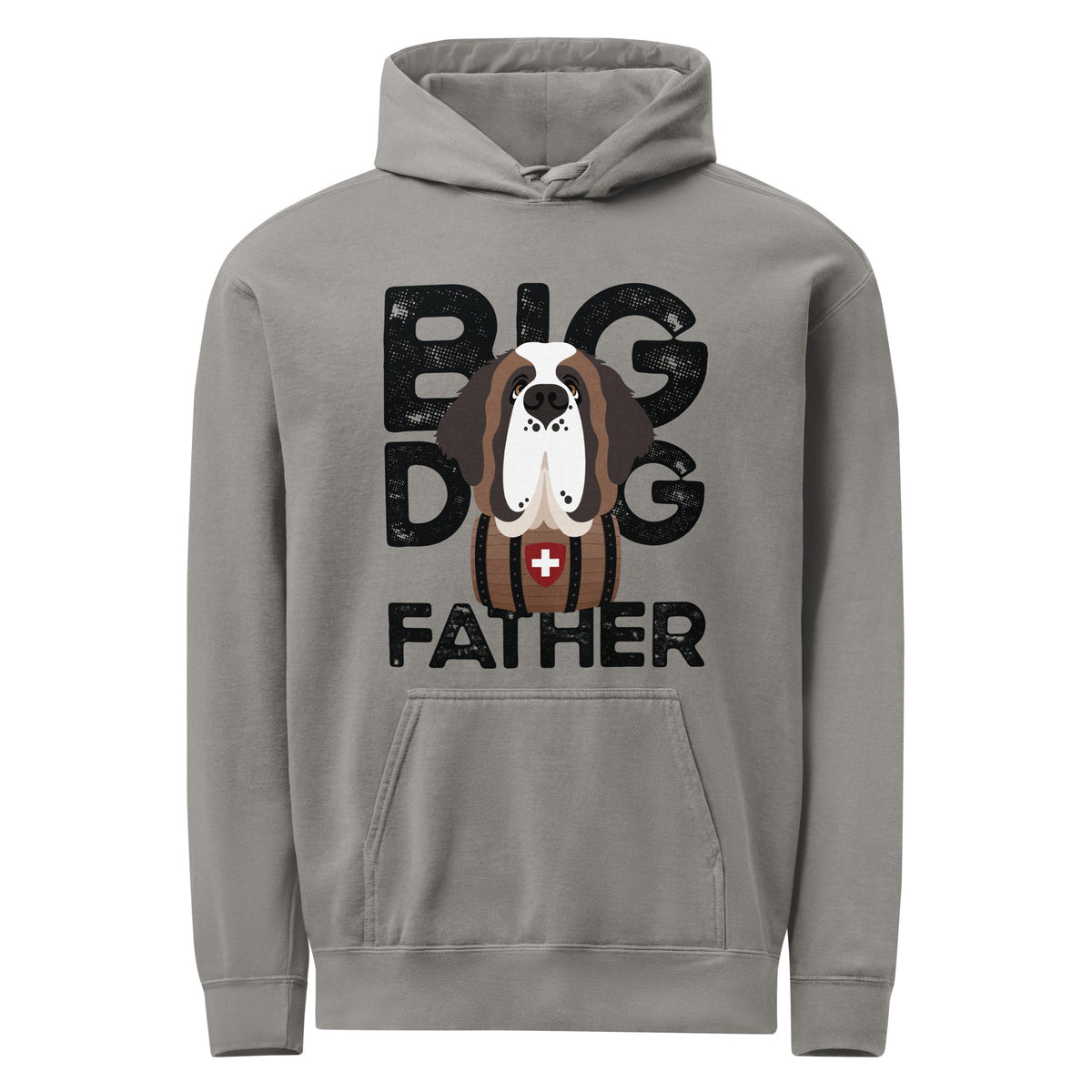 Big Dog Father Saint Bernard Comfort Colors® Hoodie - Black - Lucy + Norman