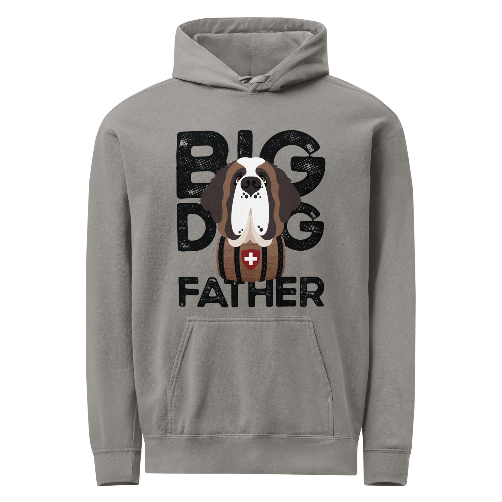 Big Dog Father Saint Bernard Comfort Colors® Hoodie - Black - Lucy + Norman