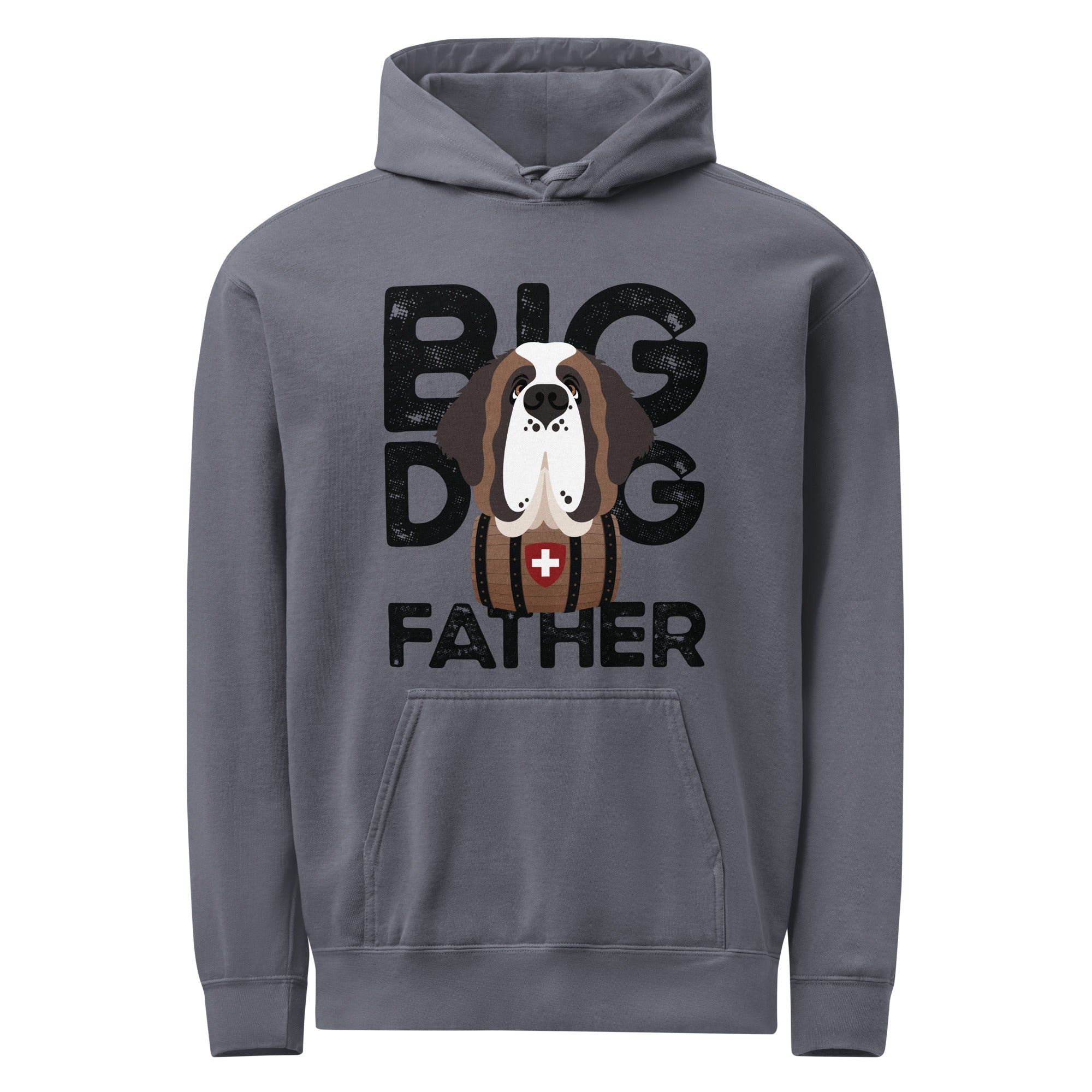 Big Dog Father Saint Bernard Comfort Colors® Hoodie - Black - Lucy + Norman