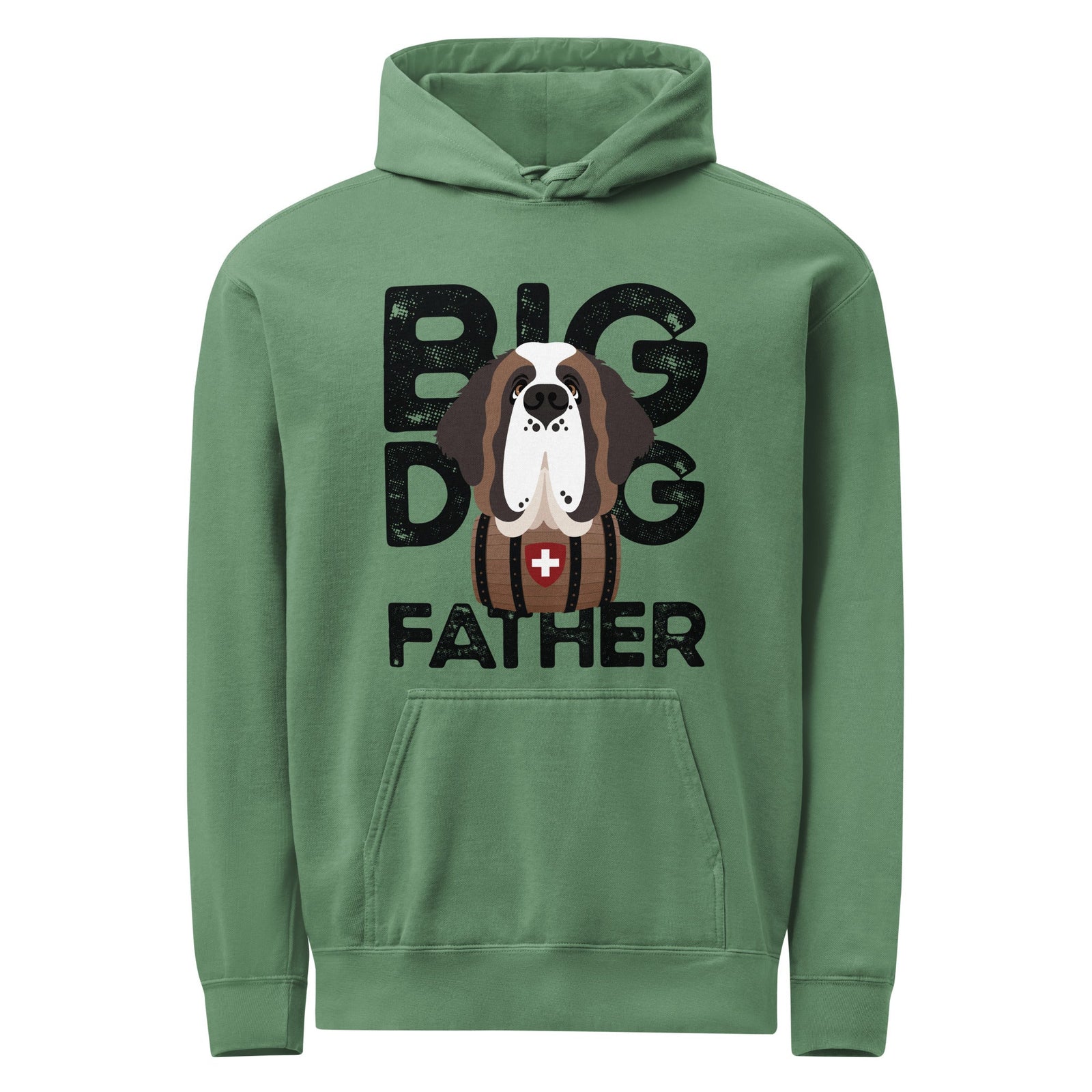 Big Dog Father Saint Bernard Comfort Colors® Hoodie - Black - Lucy + Norman