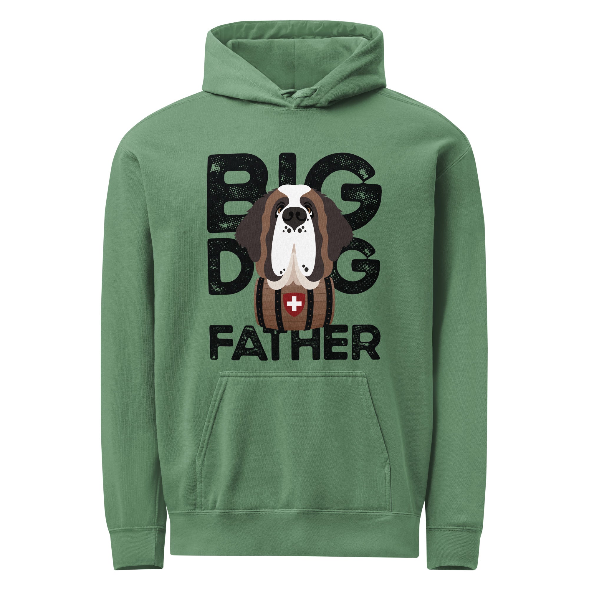Big Dog Father Saint Bernard Comfort Colors® Hoodie - Black - Lucy + Norman