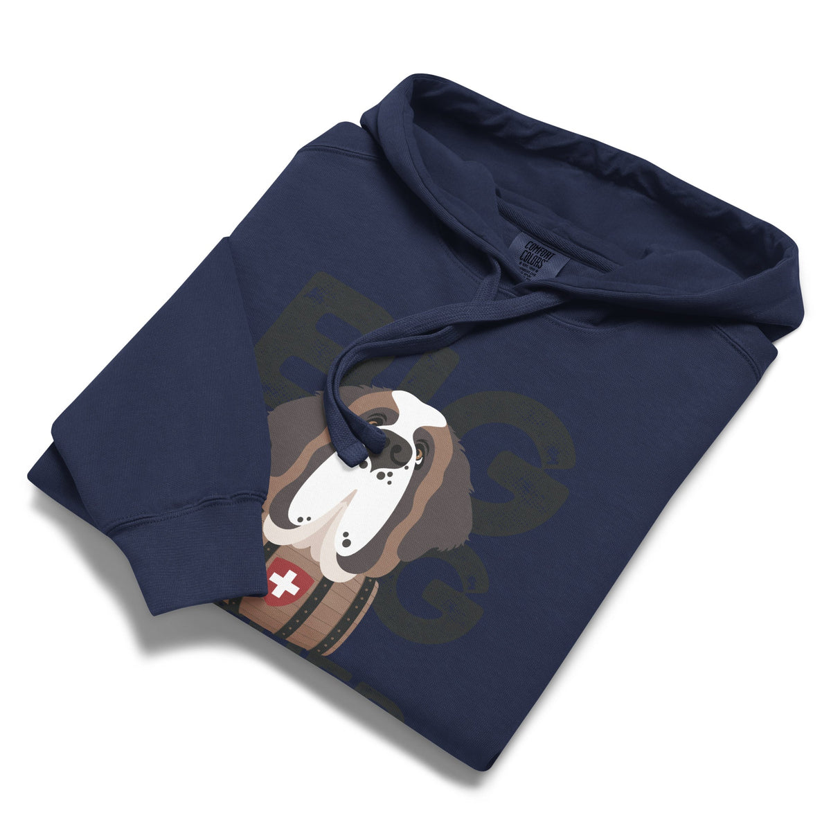 Big Dog Father Saint Bernard Comfort Colors® Hoodie - Black - Lucy + Norman