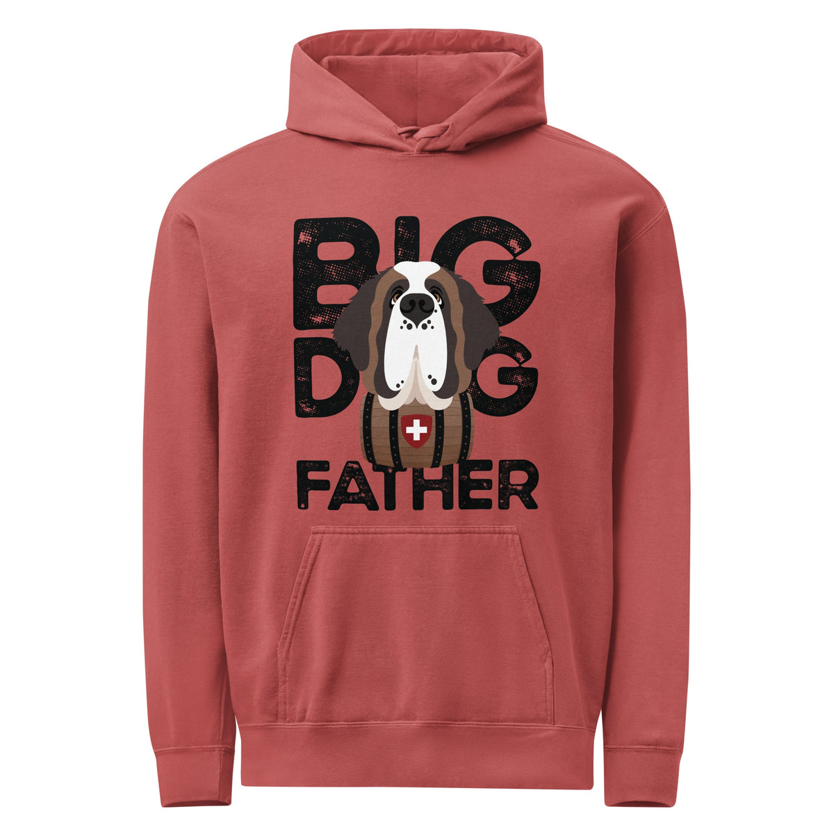 Big Dog Father Saint Bernard Comfort Colors® Hoodie - Black - Lucy + Norman