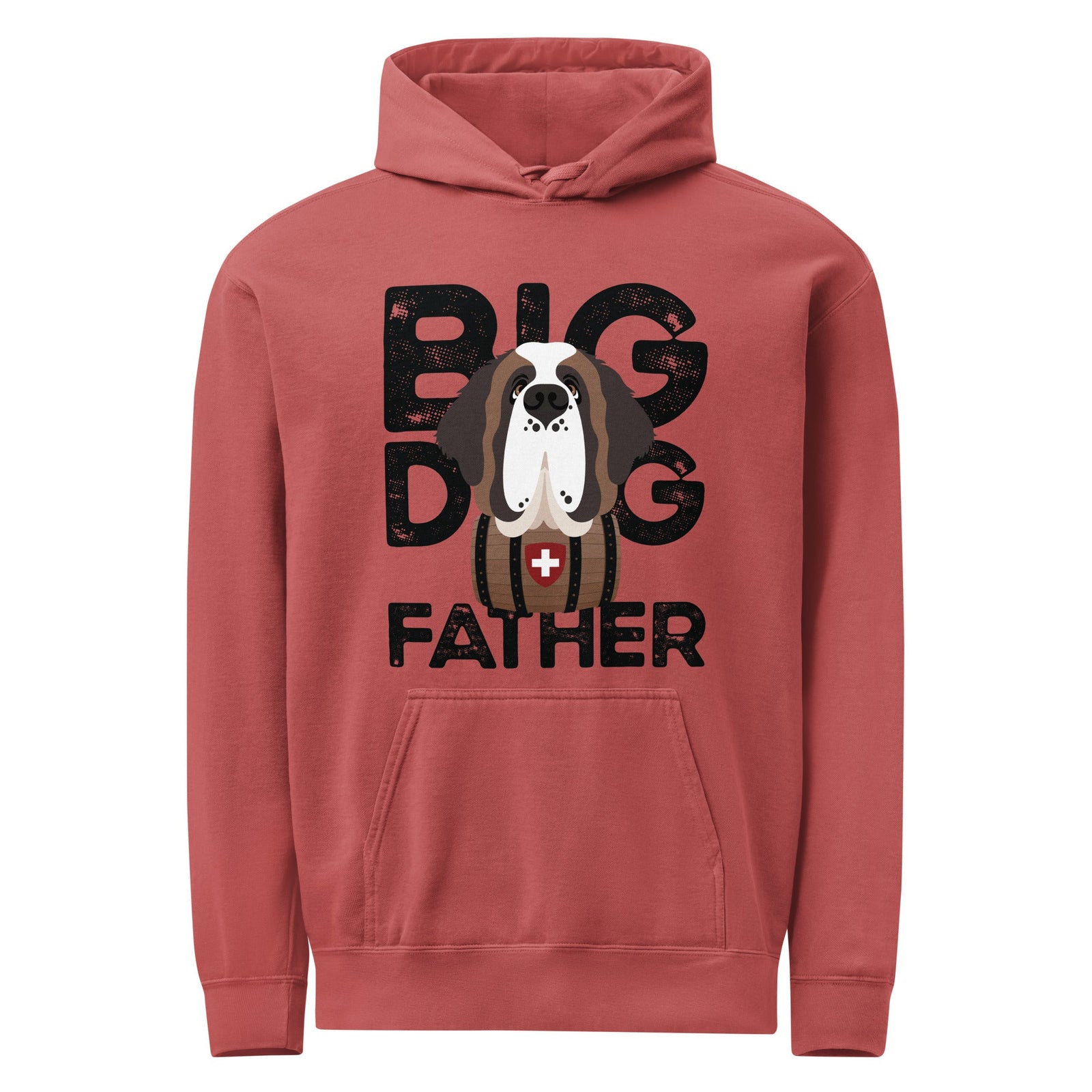 Big Dog Father Saint Bernard Comfort Colors® Hoodie - Black - Lucy + Norman