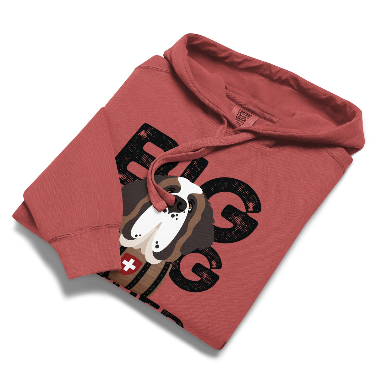 Big Dog Father Saint Bernard Comfort Colors® Hoodie - Black - Lucy + Norman