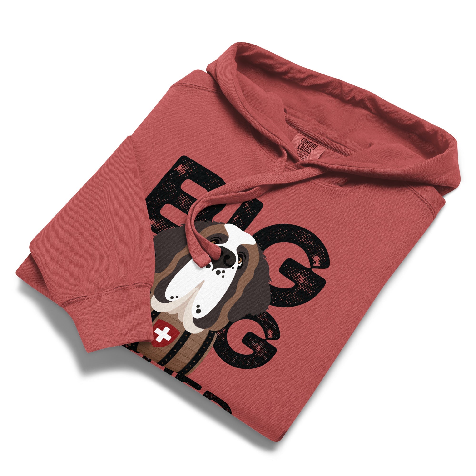 Big Dog Father Saint Bernard Comfort Colors® Hoodie - Black - Lucy + Norman