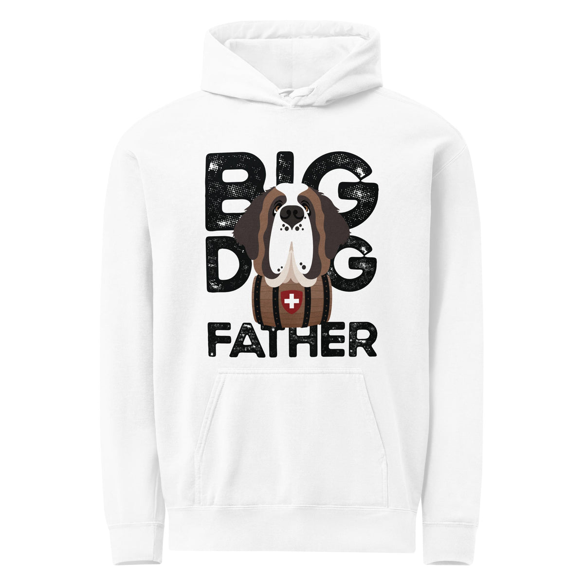 Big Dog Father Saint Bernard Comfort Colors® Hoodie - Black - Lucy + Norman