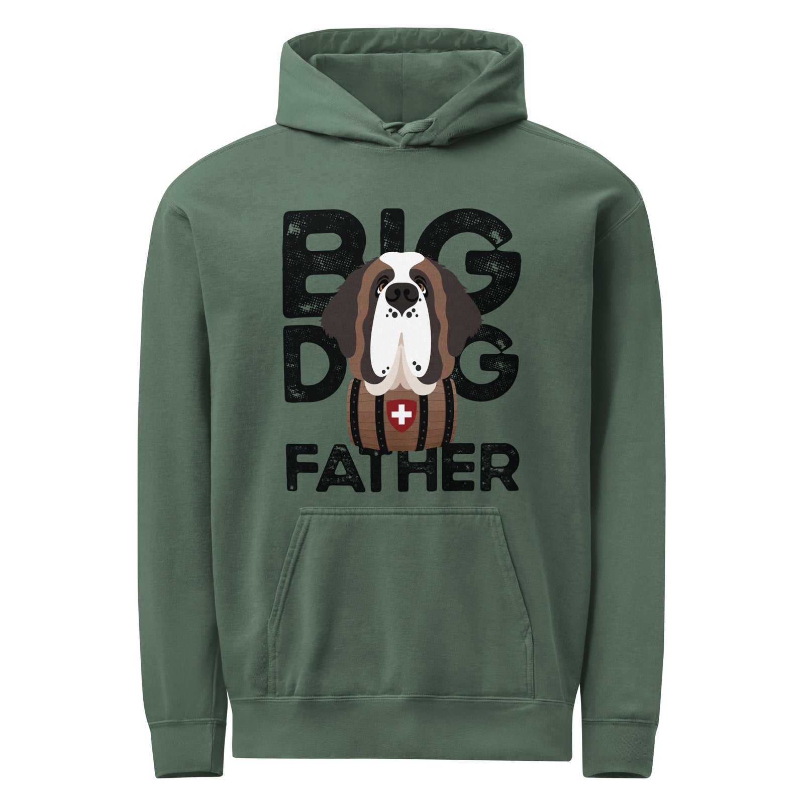 Big Dog Father Saint Bernard Comfort Colors® Hoodie - Black - Lucy + Norman