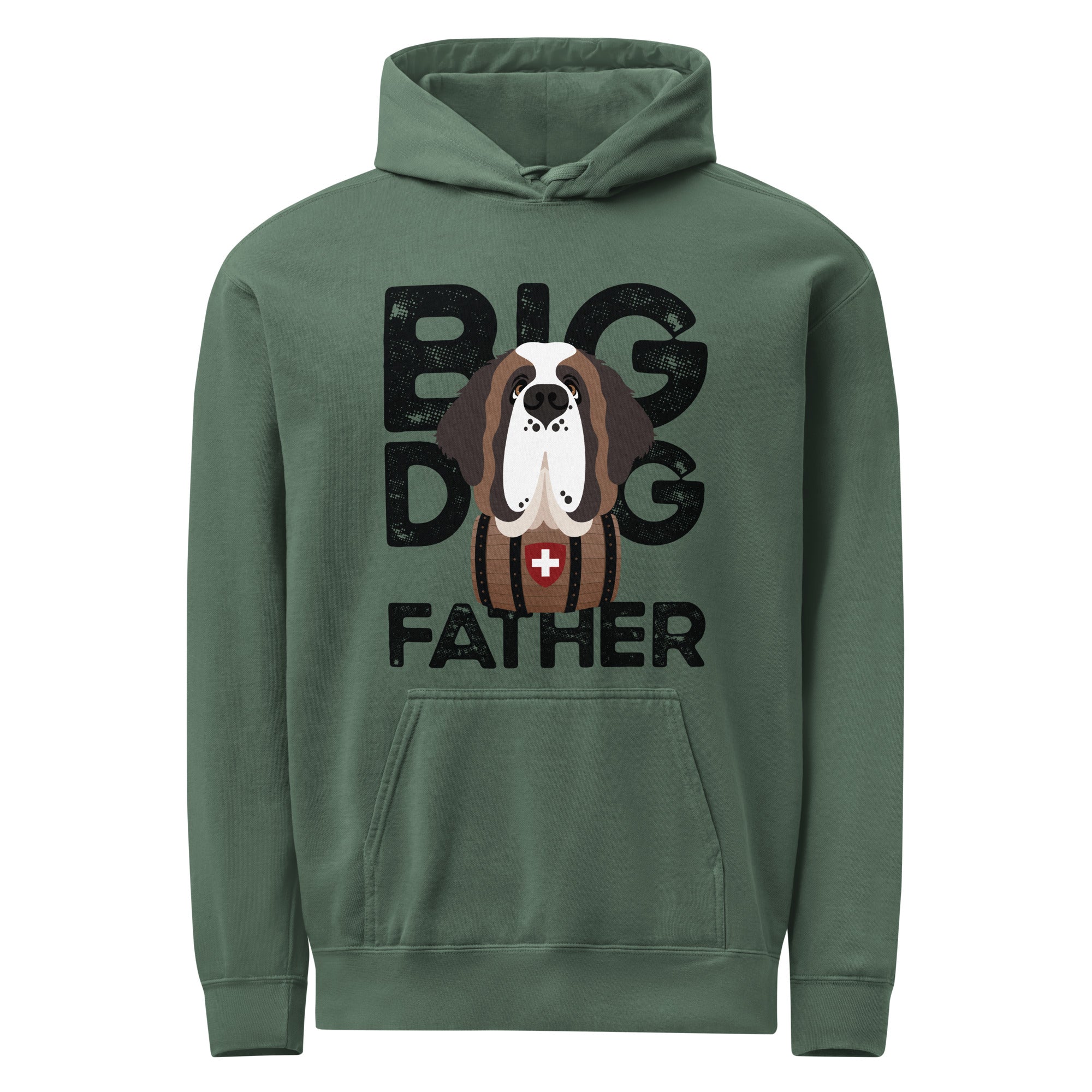 Big Dog Father Saint Bernard Comfort Colors® Hoodie - Black - Lucy + Norman
