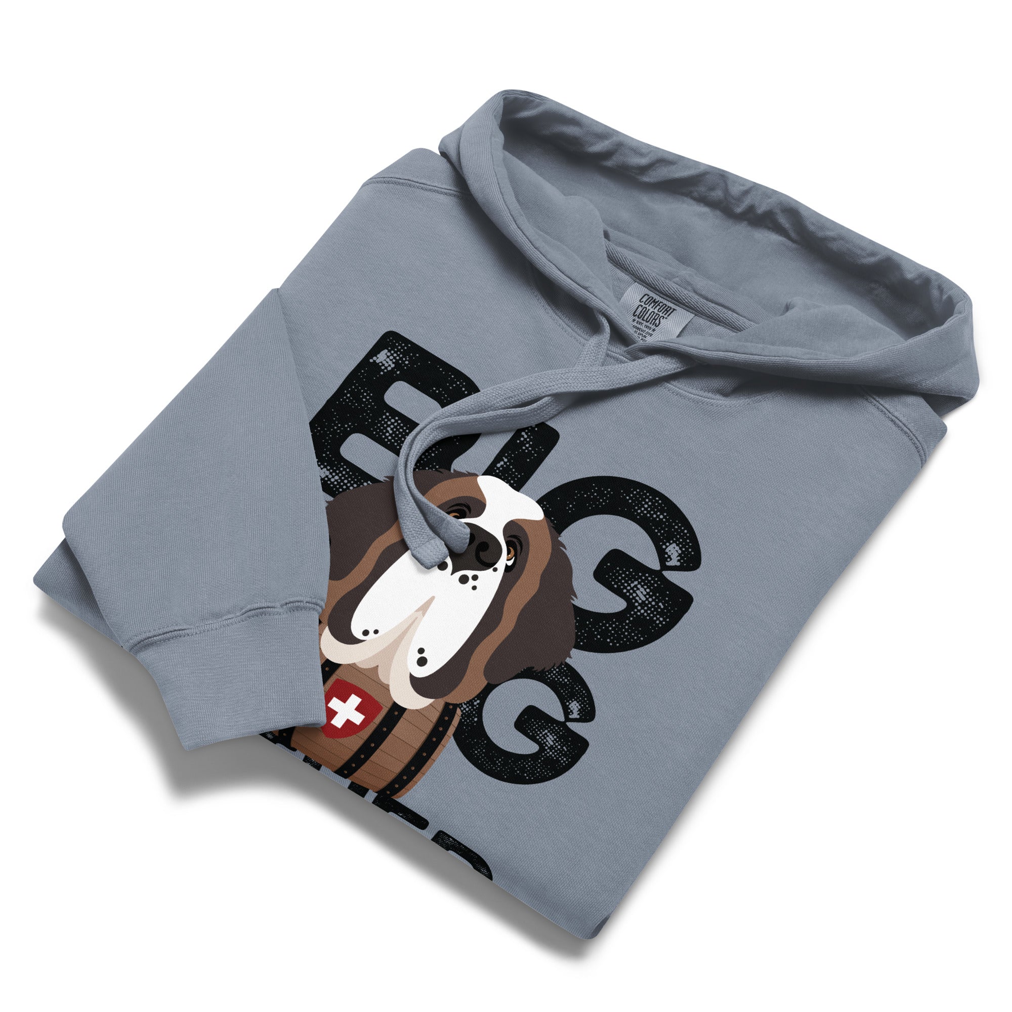 Big Dog Father Saint Bernard Comfort Colors® Hoodie - Black - Lucy + Norman