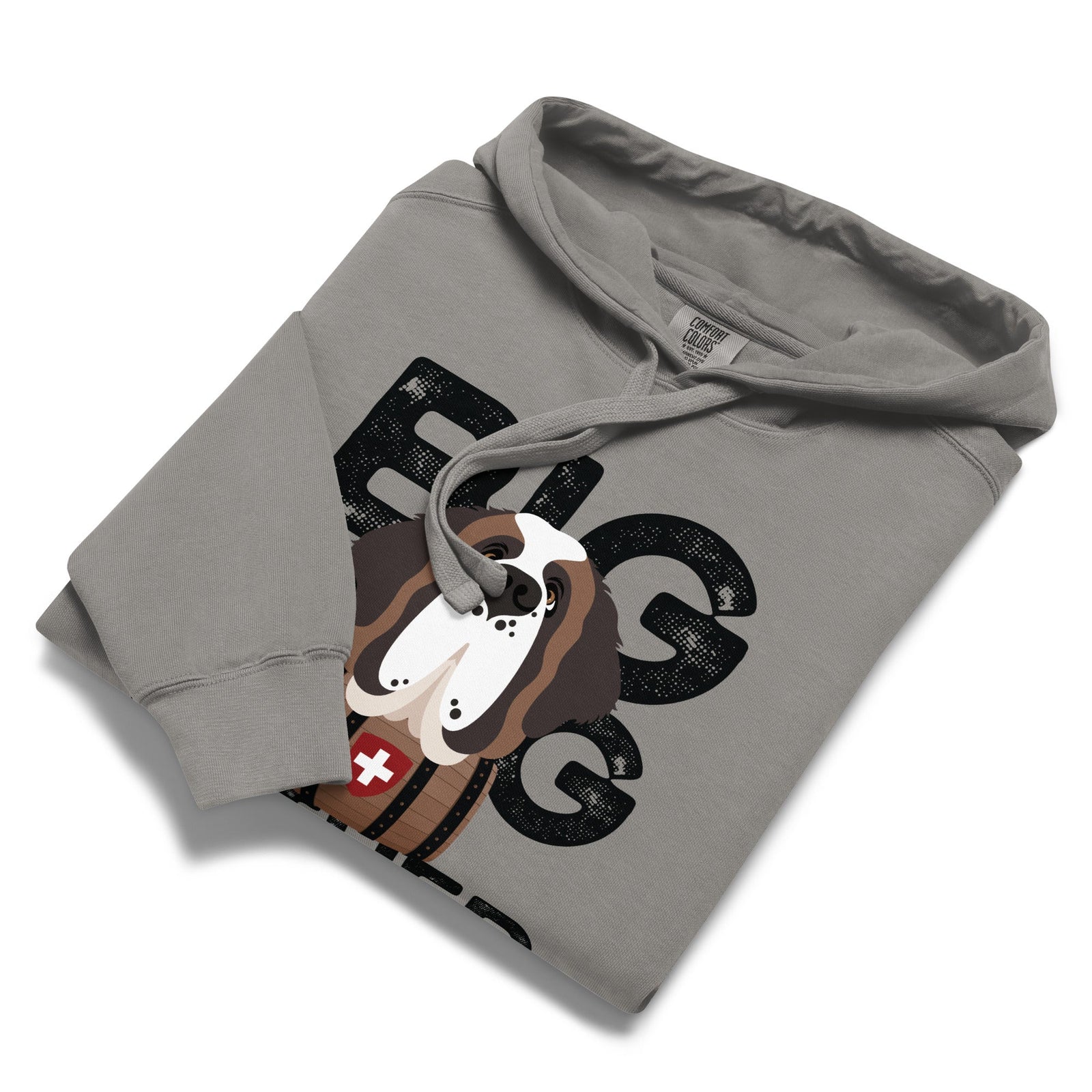 Big Dog Father Saint Bernard Comfort Colors® Hoodie - Black - Lucy + Norman