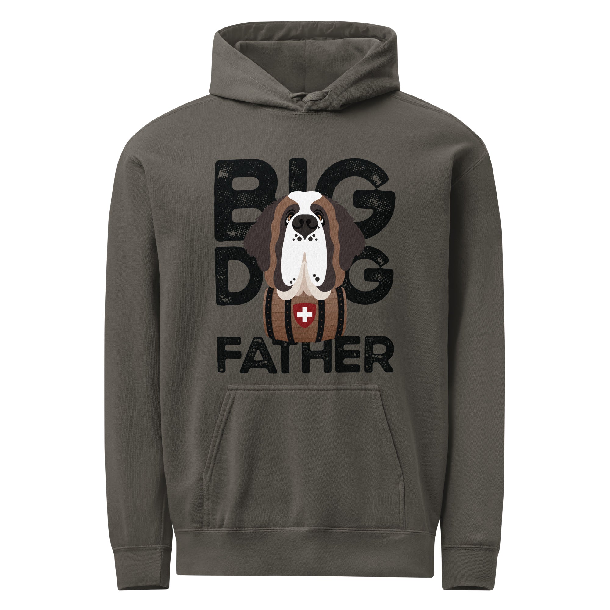 Big Dog Father Saint Bernard Comfort Colors® Hoodie - Black - Lucy + Norman