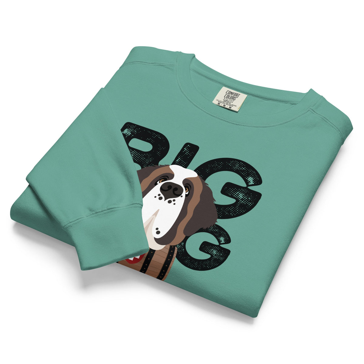 Big Dog Father Saint Bernard Comfort Colors® Sweatshirt - Black - Lucy + Norman