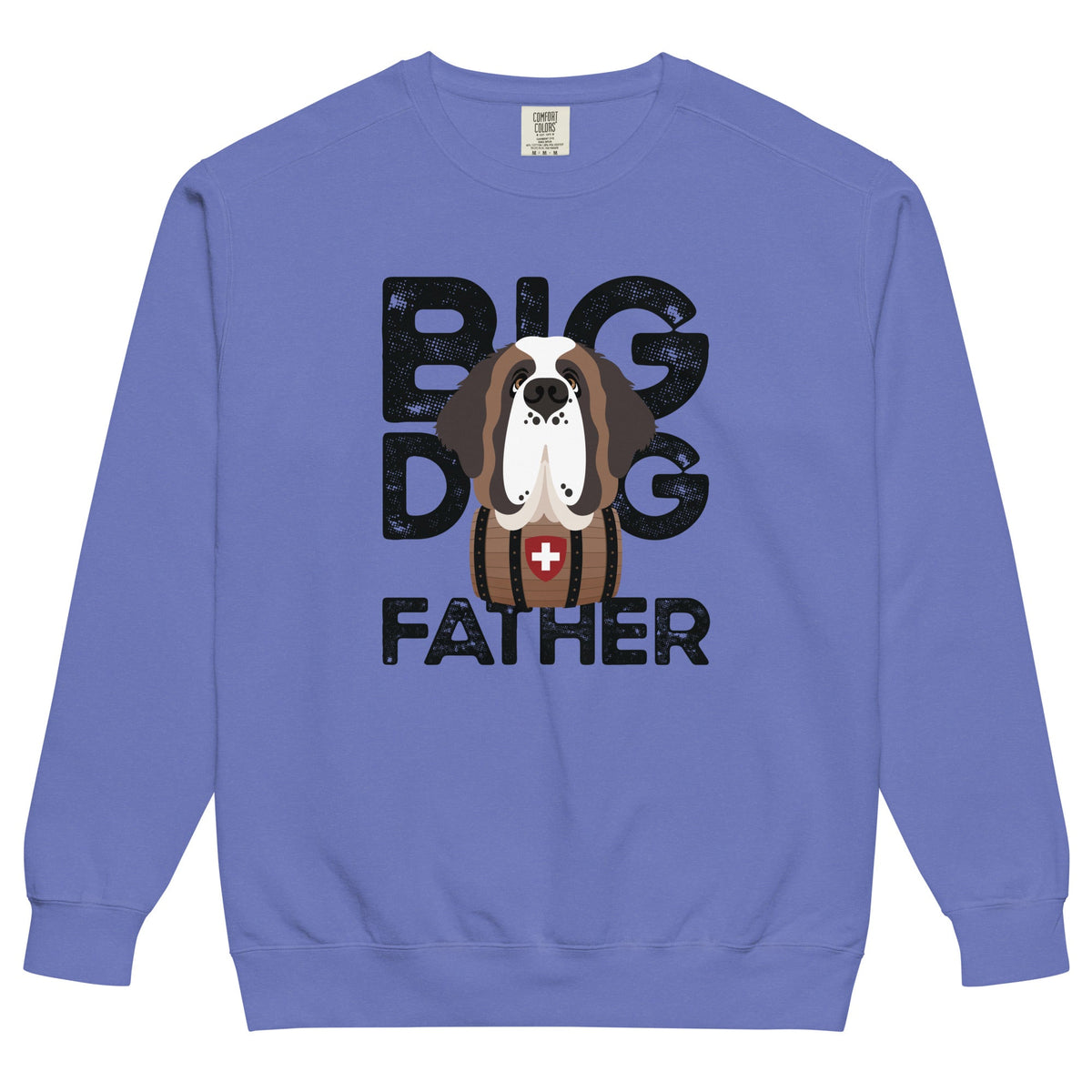 Big Dog Father Saint Bernard Comfort Colors® Sweatshirt - Black - Lucy + Norman