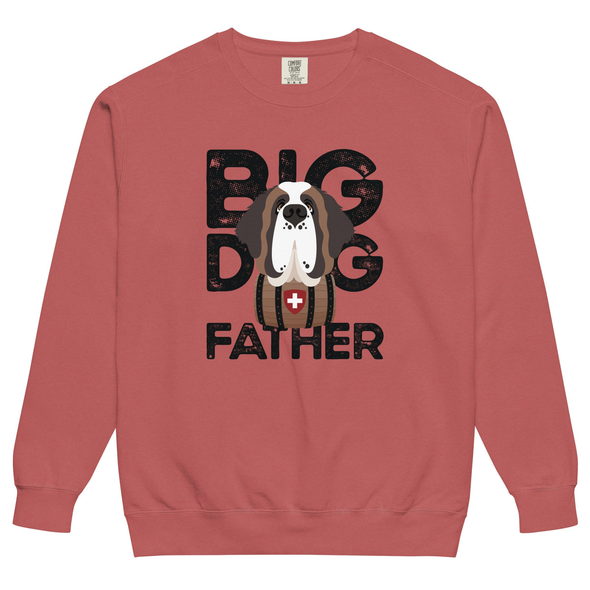 Big Dog Father Saint Bernard Comfort Colors® Sweatshirt - Black - Lucy + Norman