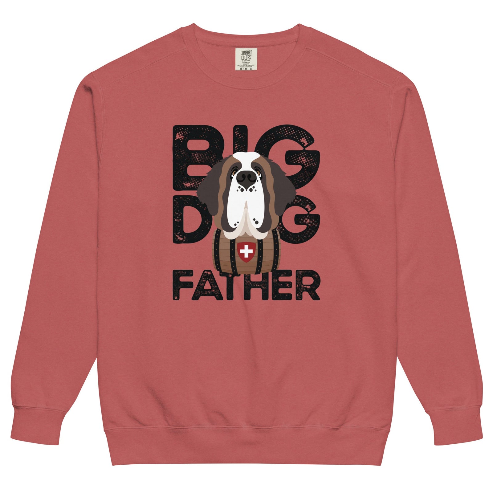 Big Dog Father Saint Bernard Comfort Colors® Sweatshirt - Black - Lucy + Norman