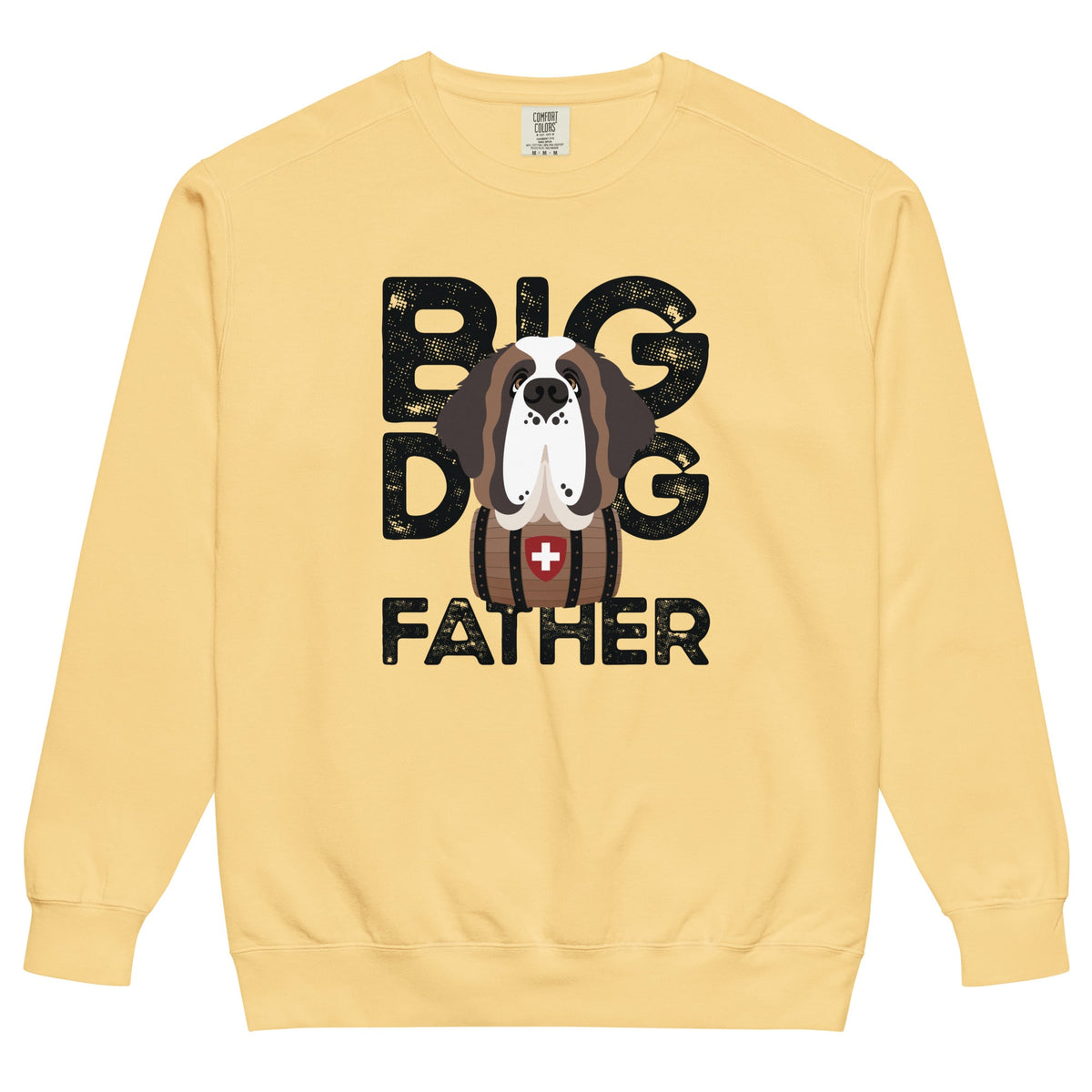 Big Dog Father Saint Bernard Comfort Colors® Sweatshirt - Black - Lucy + Norman
