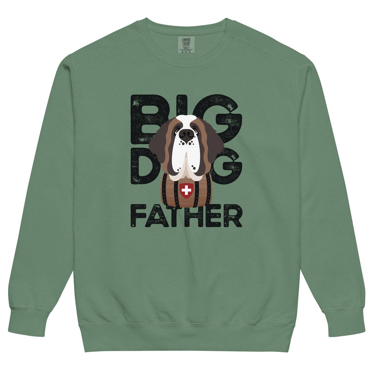 Big Dog Father Saint Bernard Comfort Colors® Sweatshirt - Black - Lucy + Norman