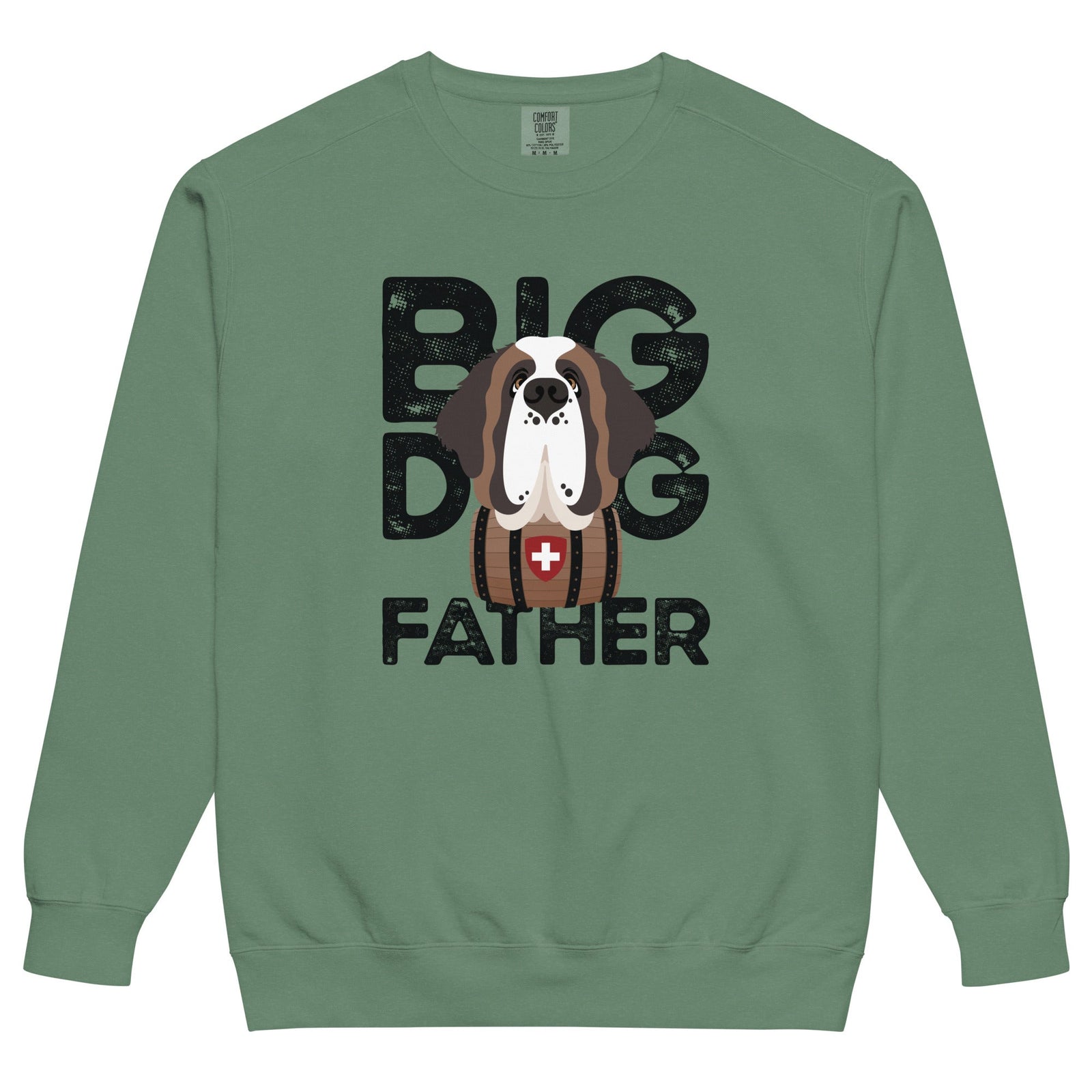 Big Dog Father Saint Bernard Comfort Colors® Sweatshirt - Black - Lucy + Norman