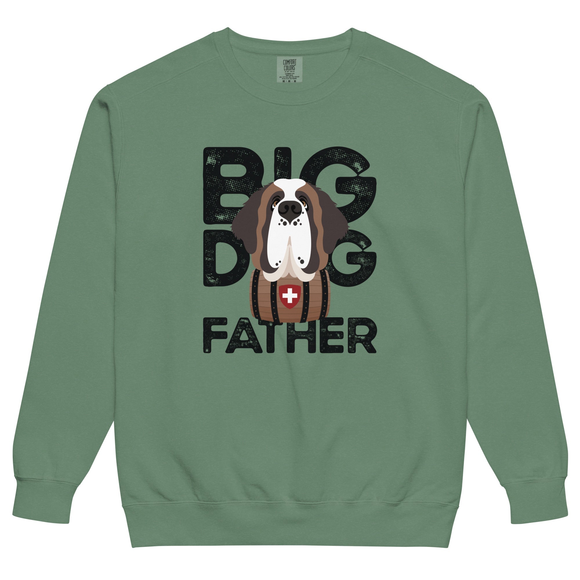 Big Dog Father Saint Bernard Comfort Colors® Sweatshirt - Black - Lucy + Norman