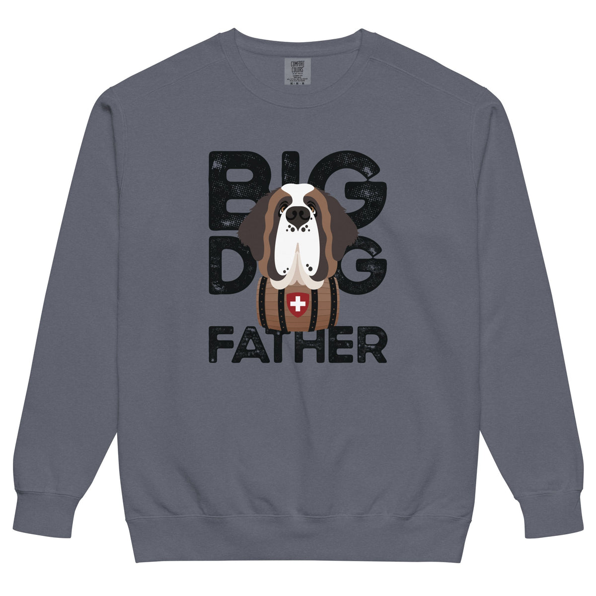 Big Dog Father Saint Bernard Comfort Colors® Sweatshirt - Black - Lucy + Norman