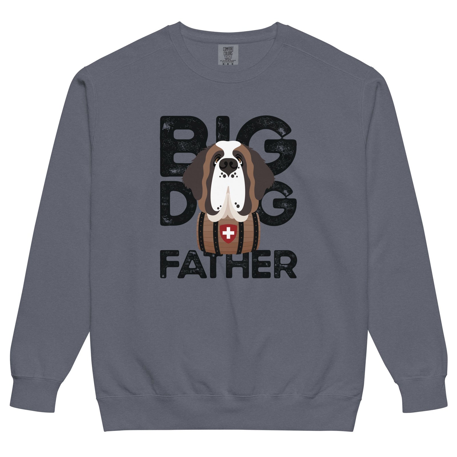Big Dog Father Saint Bernard Comfort Colors® Sweatshirt - Black - Lucy + Norman