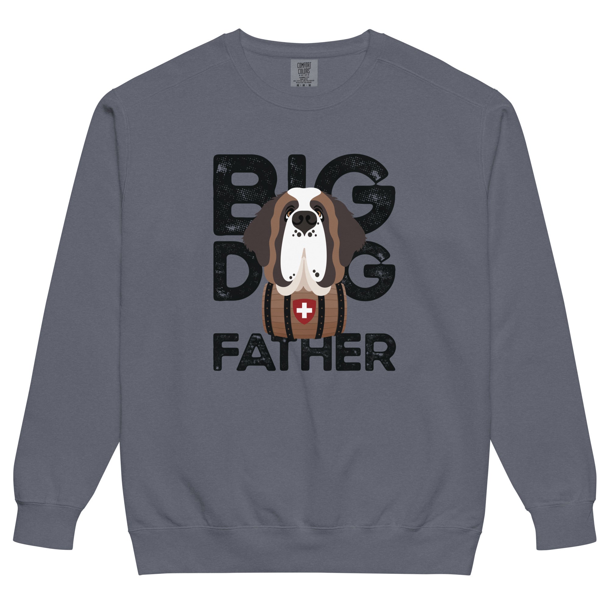 Big Dog Father Saint Bernard Comfort Colors® Sweatshirt - Black - Lucy + Norman