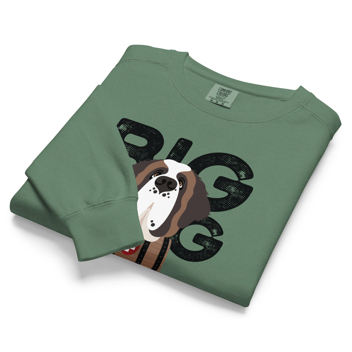 Big Dog Father Saint Bernard Comfort Colors® Sweatshirt - Black - Lucy + Norman