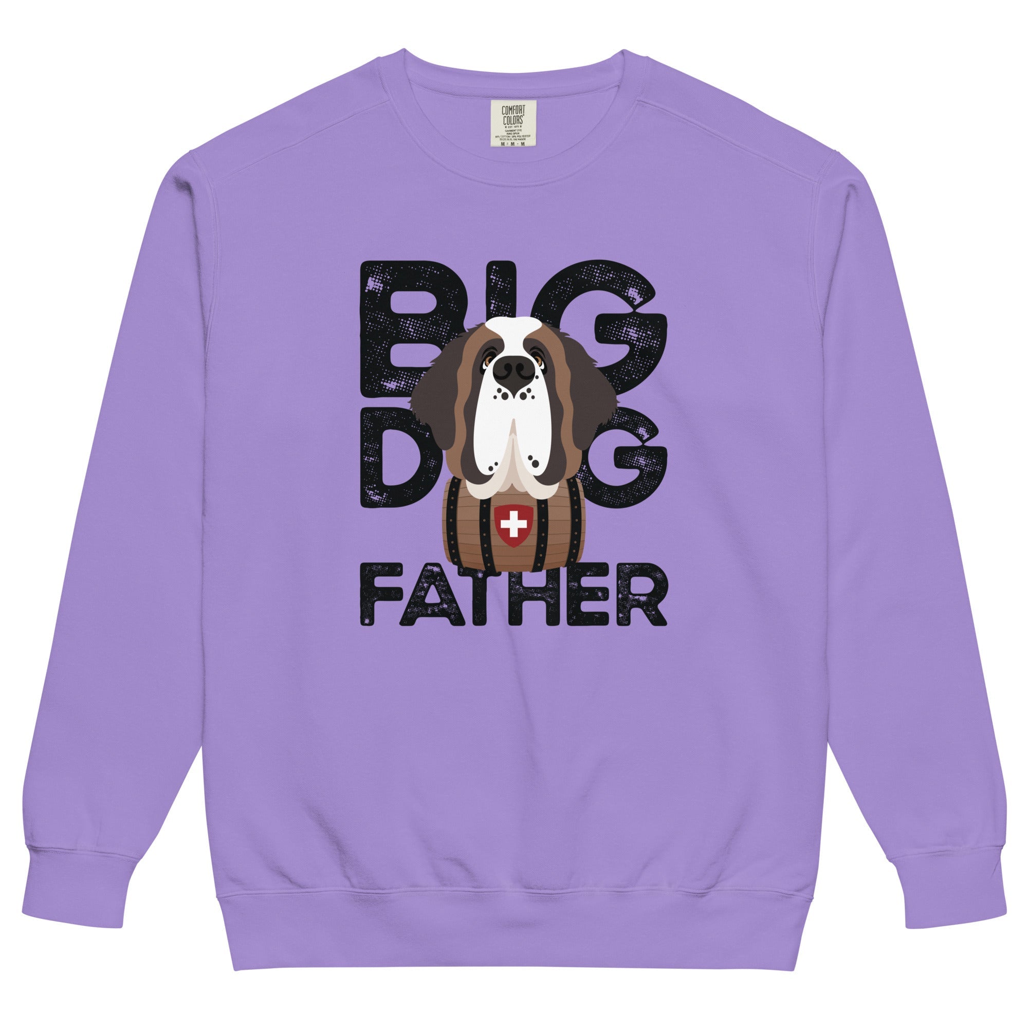 Big Dog Father Saint Bernard Comfort Colors® Sweatshirt - Black - Lucy + Norman