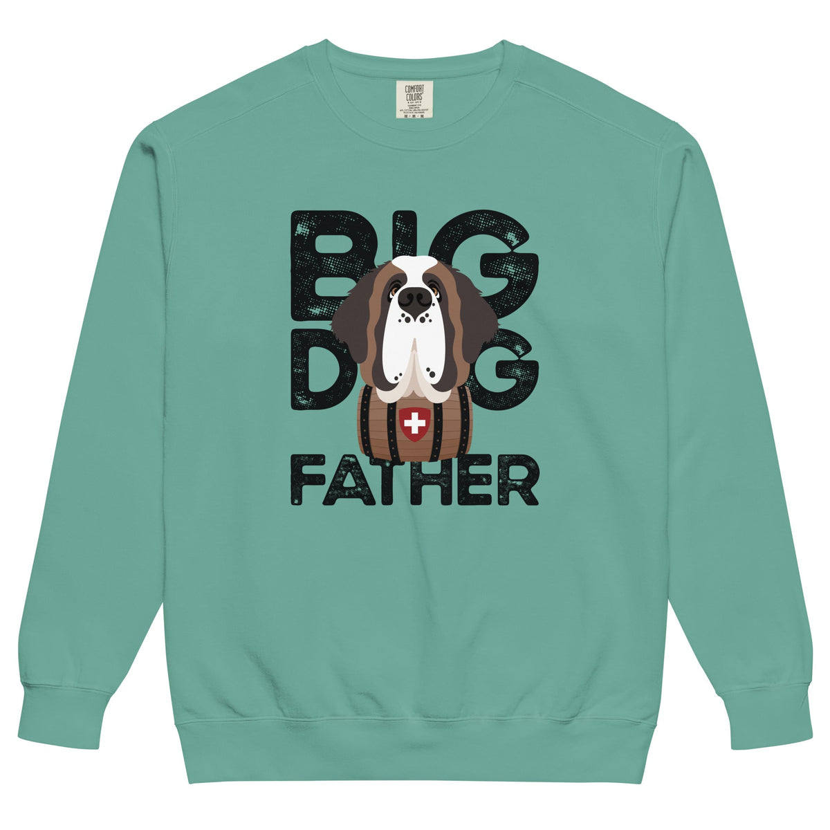 Big Dog Father Saint Bernard Comfort Colors® Sweatshirt - Black - Lucy + Norman
