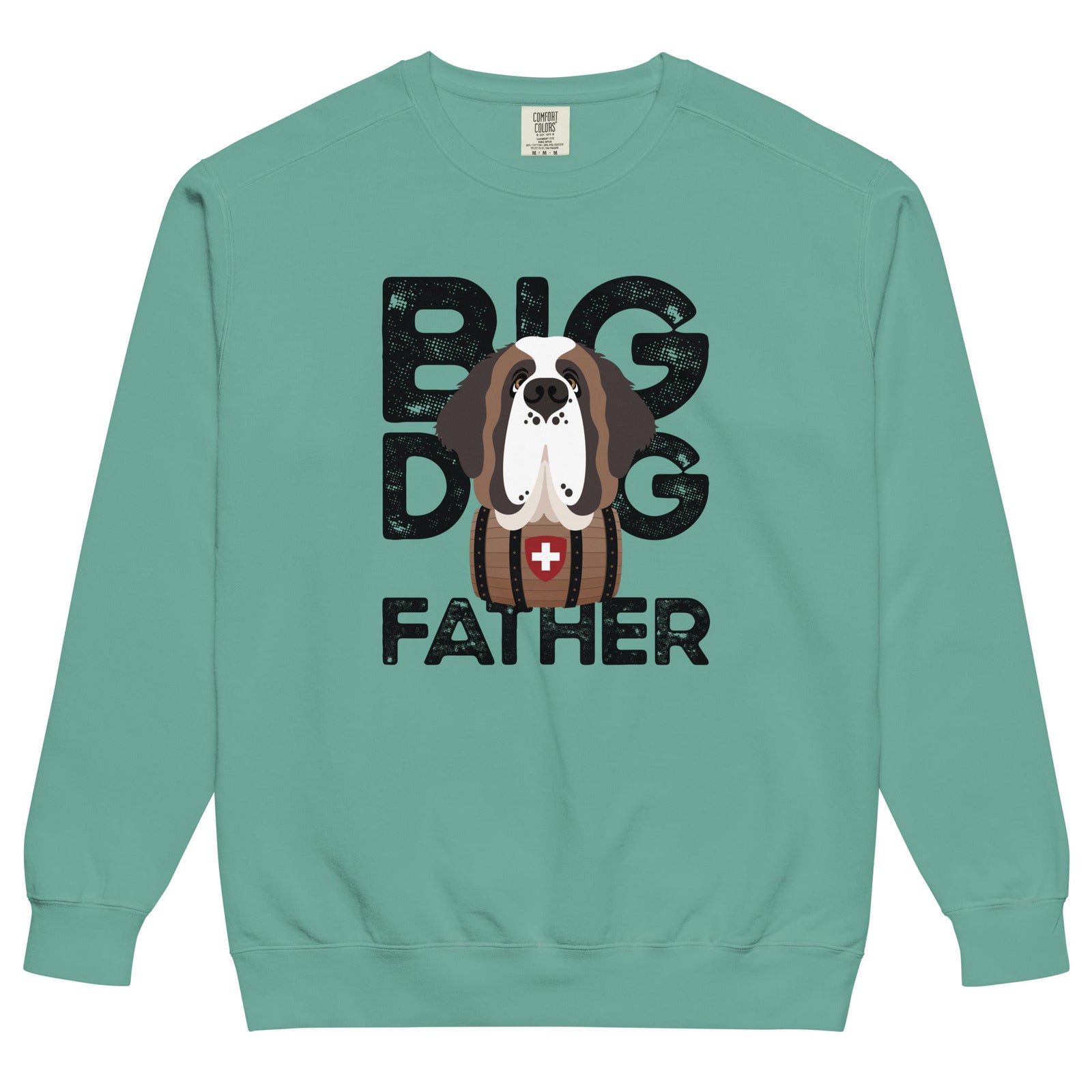 Big Dog Father Saint Bernard Comfort Colors® Sweatshirt - Black - Lucy + Norman