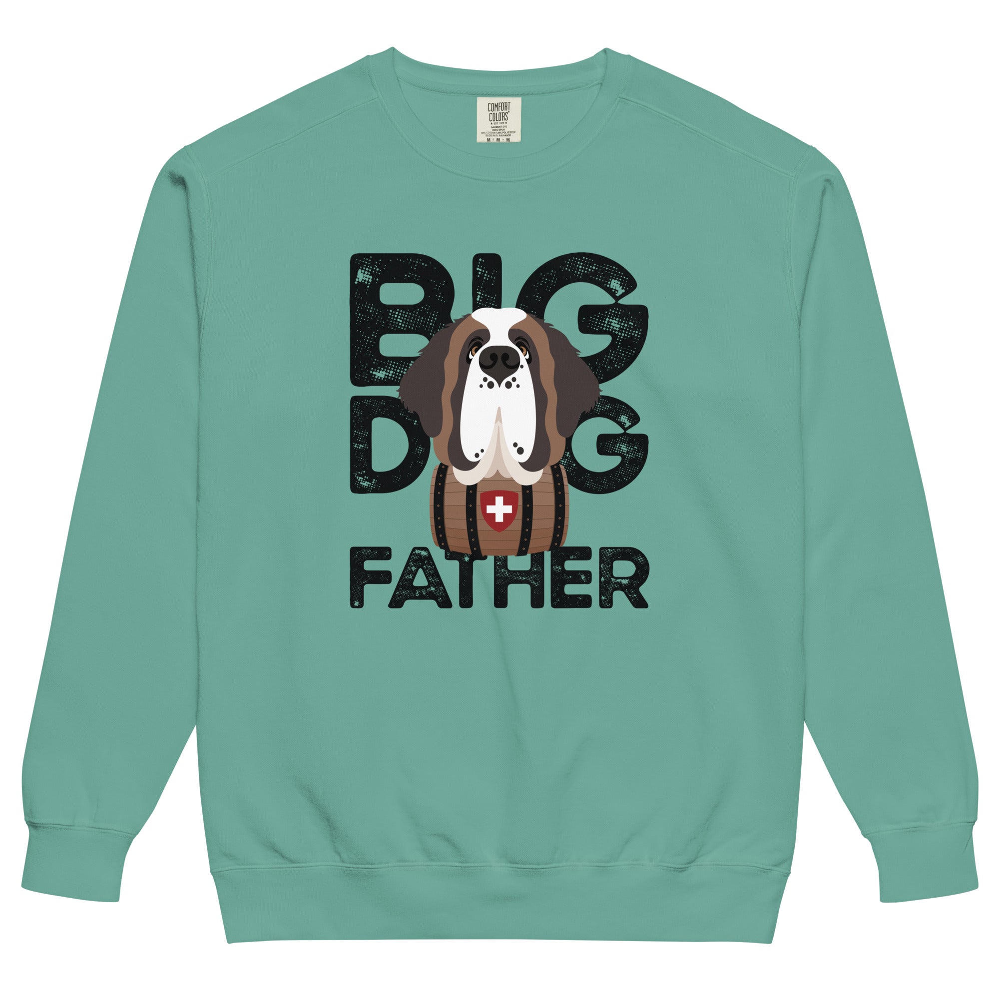 Big Dog Father Saint Bernard Comfort Colors® Sweatshirt - Black - Lucy + Norman