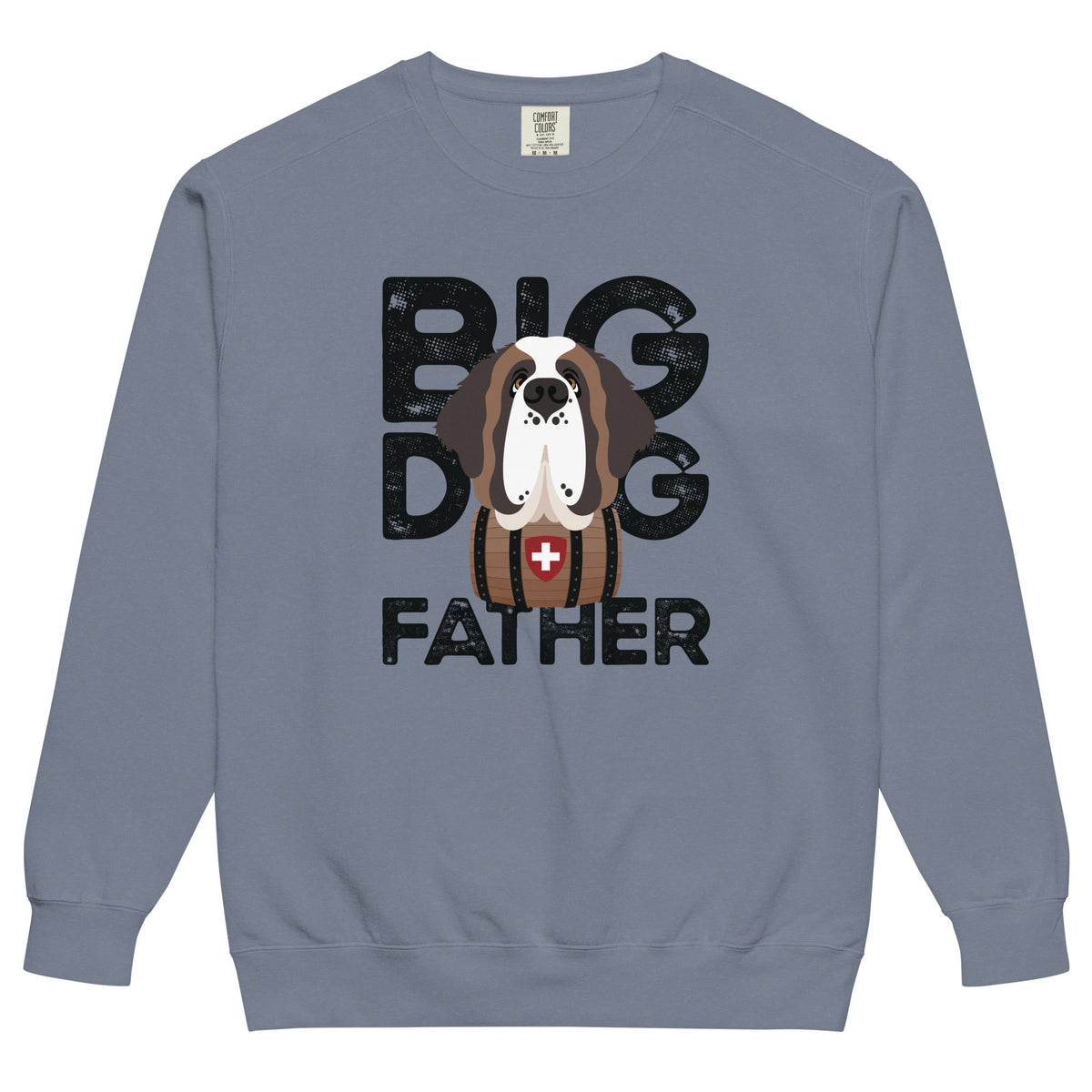 Big Dog Father Saint Bernard Comfort Colors® Sweatshirt - Black - Lucy + Norman