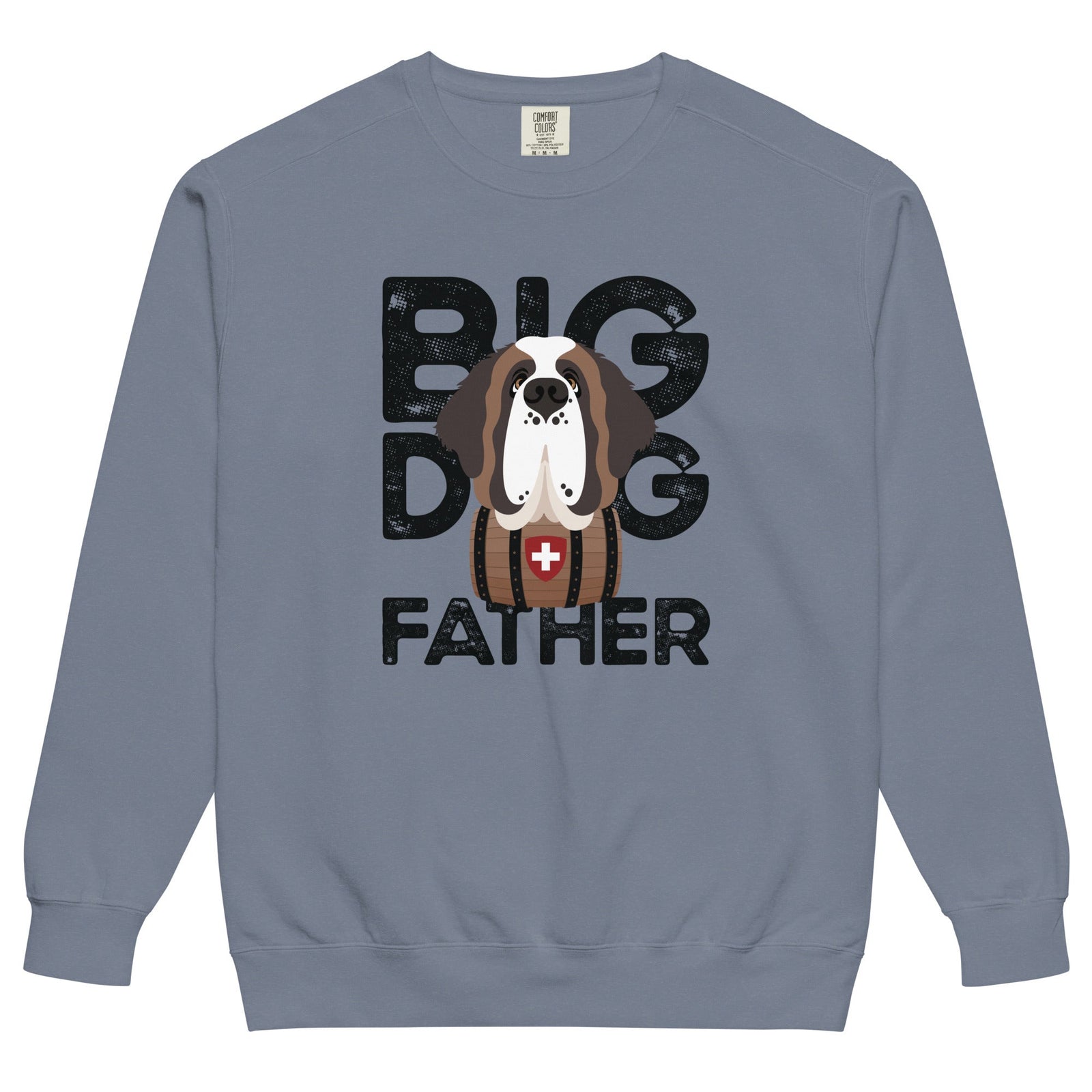 Big Dog Father Saint Bernard Comfort Colors® Sweatshirt - Black - Lucy + Norman