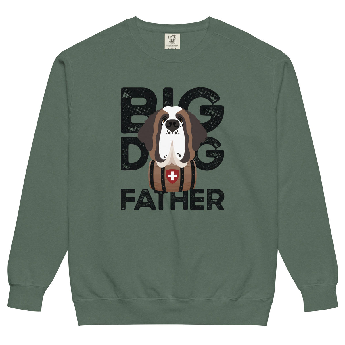 Big Dog Father Saint Bernard Comfort Colors® Sweatshirt - Black - Lucy + Norman