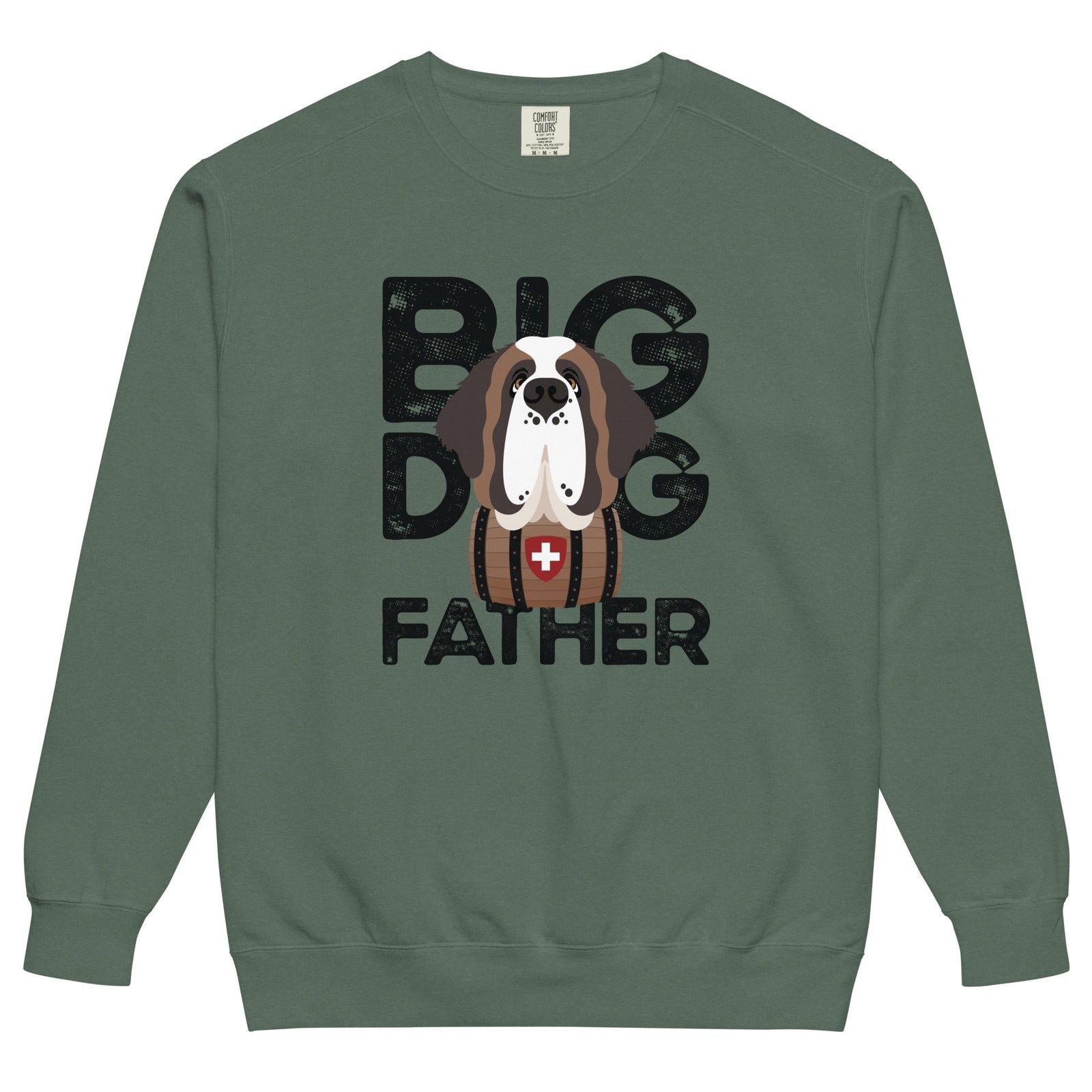 Big Dog Father Saint Bernard Comfort Colors® Sweatshirt - Black - Lucy + Norman