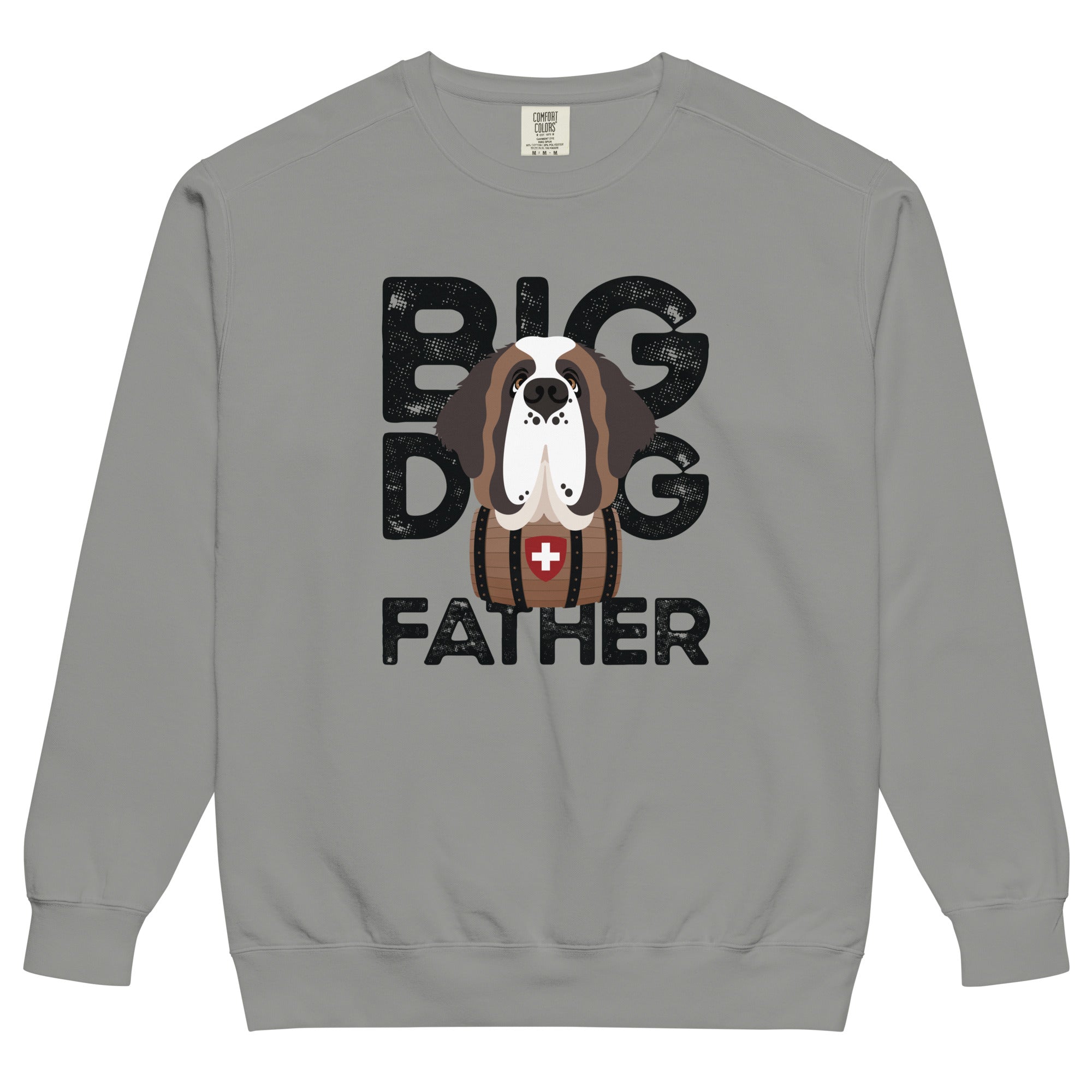 Big Dog Father Saint Bernard Comfort Colors® Sweatshirt - Black - Lucy + Norman