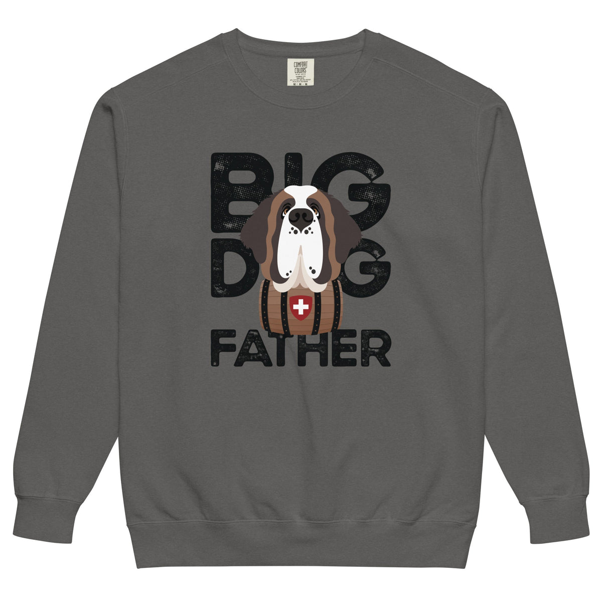 Big Dog Father Saint Bernard Comfort Colors® Sweatshirt - Black - Lucy + Norman