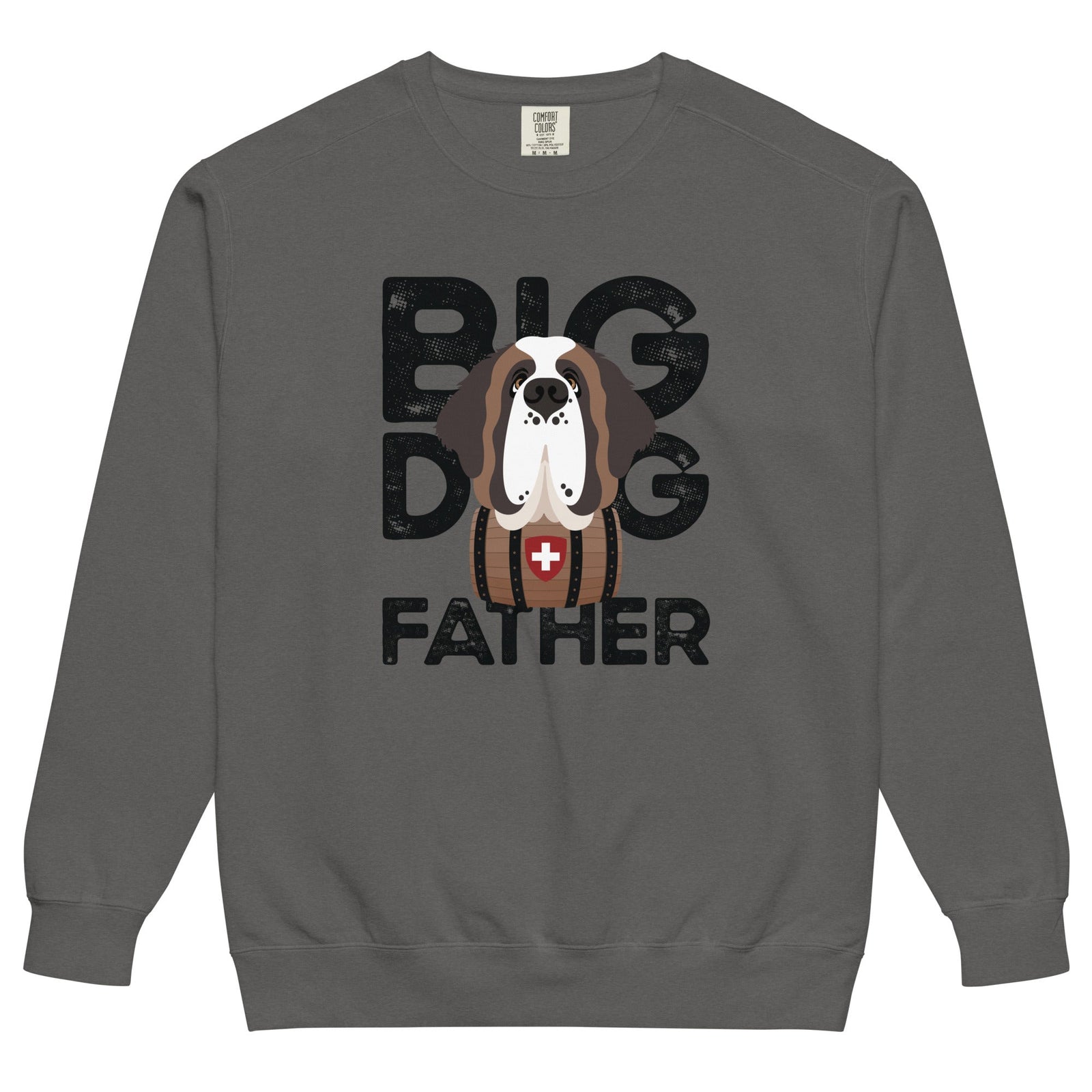 Big Dog Father Saint Bernard Comfort Colors® Sweatshirt - Black - Lucy + Norman